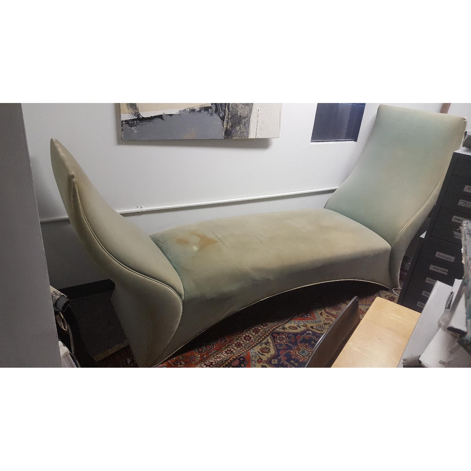 See Furniture Light Green Velvet Chaise Lounge - image-2