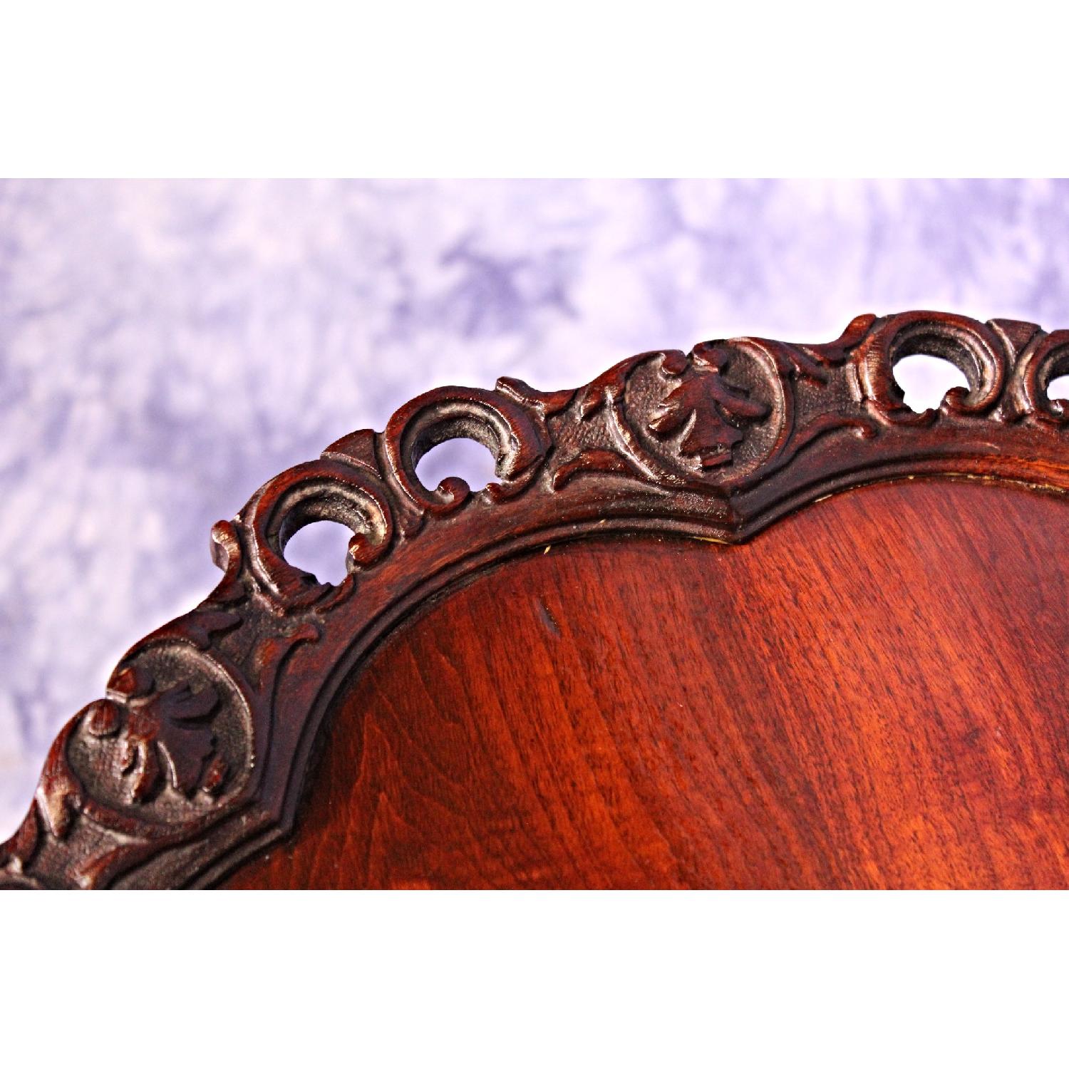 Carved Antique Mahogany Georgian Style Pedestal Side Table - image-3