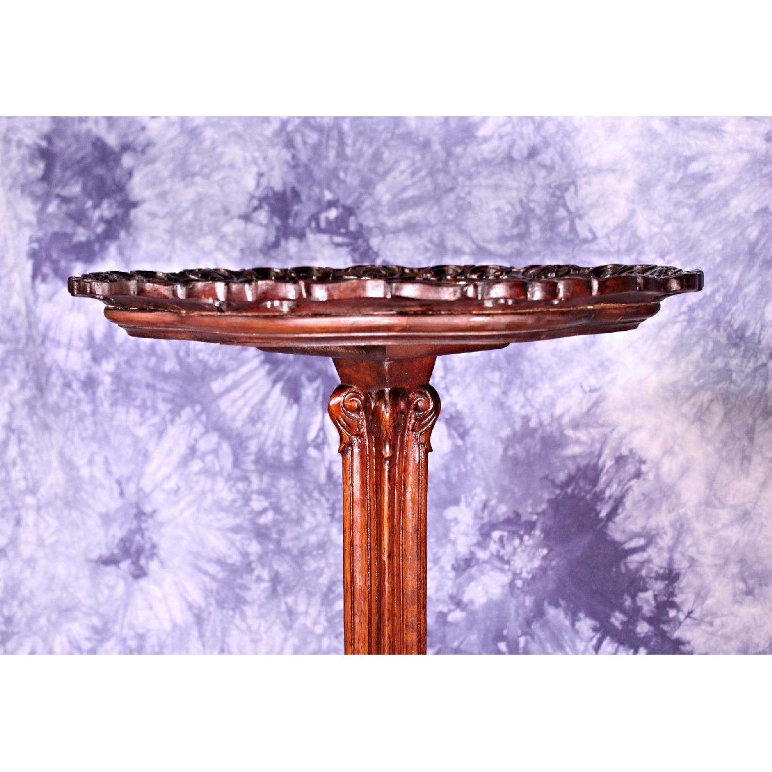 Carved Antique Mahogany Georgian Style Pedestal Side Table - image-7