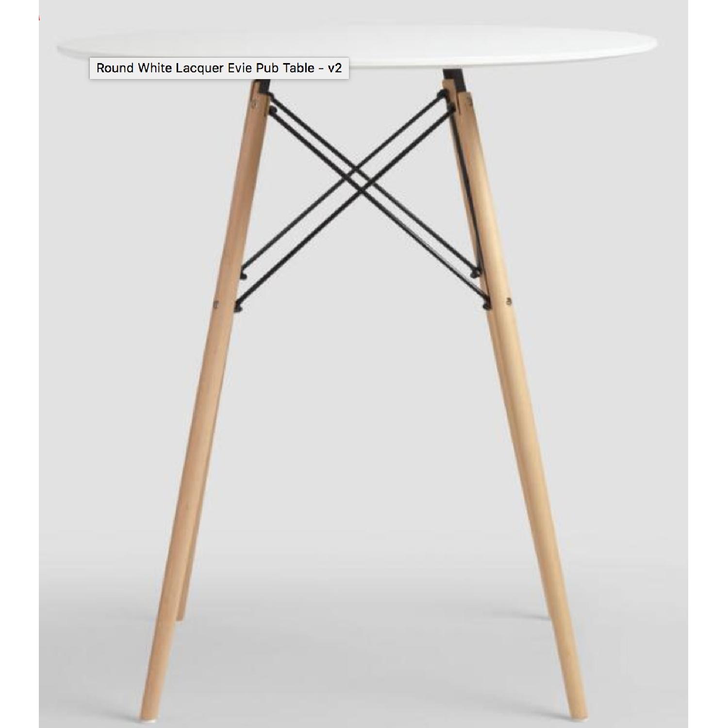 World Market Round White Lacquer Evie Pub Table - image-1