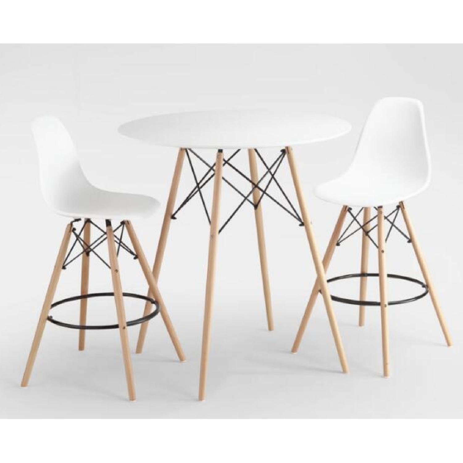 World Market Round White Lacquer Evie Pub Table - image-2