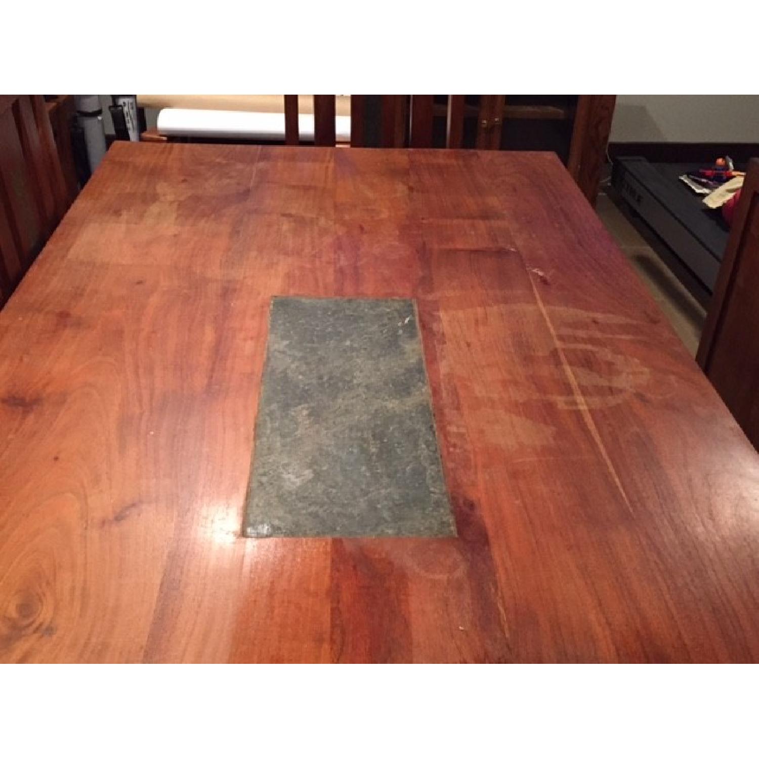 Vintage Solid Wood Dining Table w/ 8 Chairs - AptDeco
