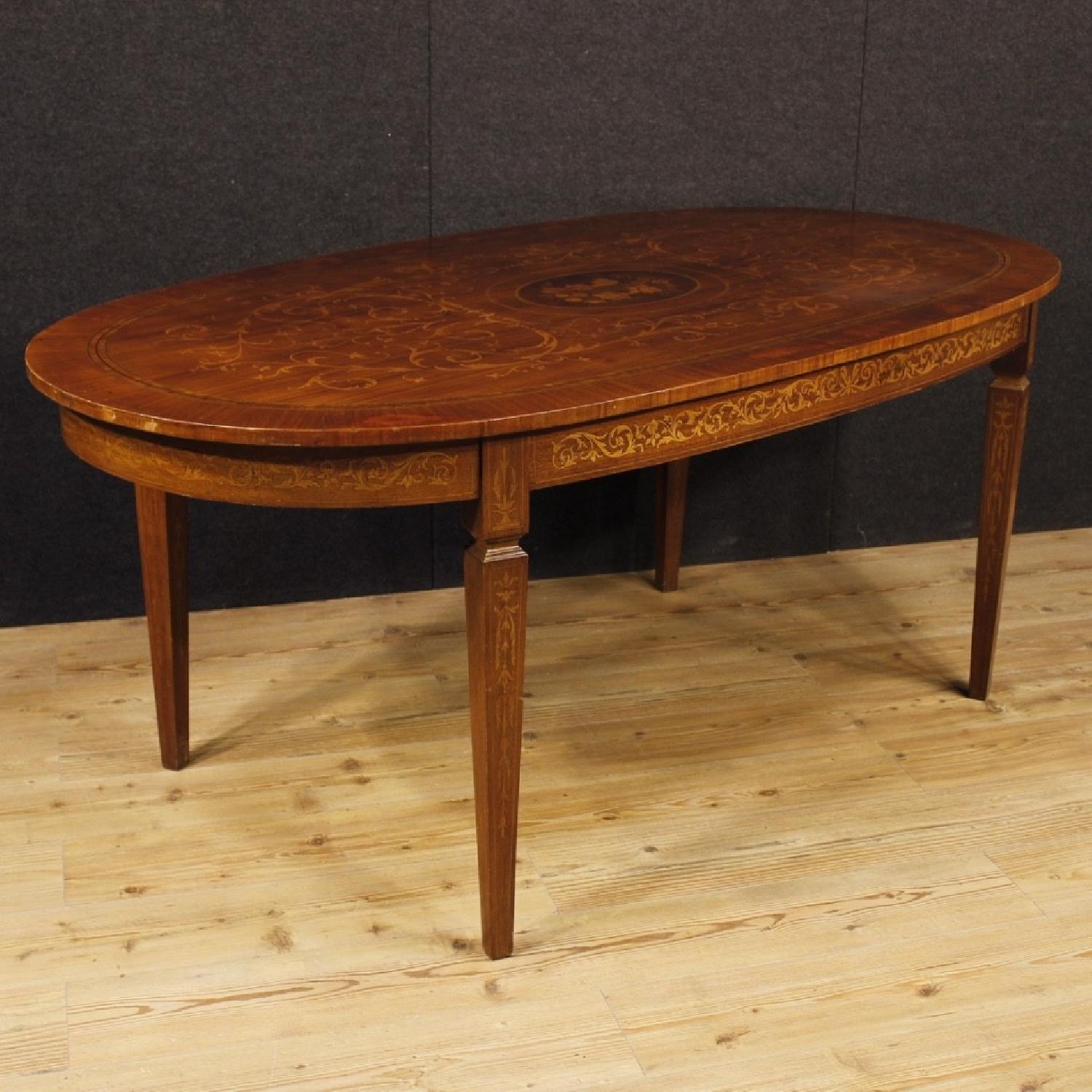 Louis XVI Style Italian Inlaid Dining Table - image-6