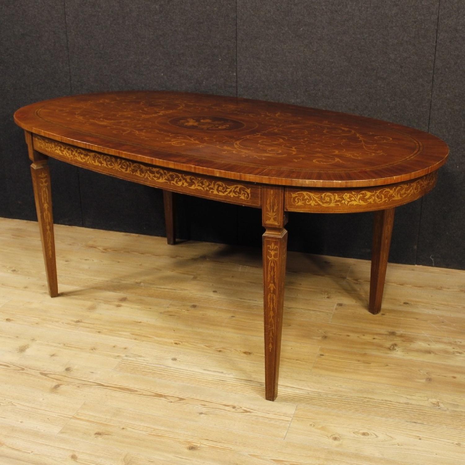 Louis XVI Style Italian Inlaid Dining Table - image-9