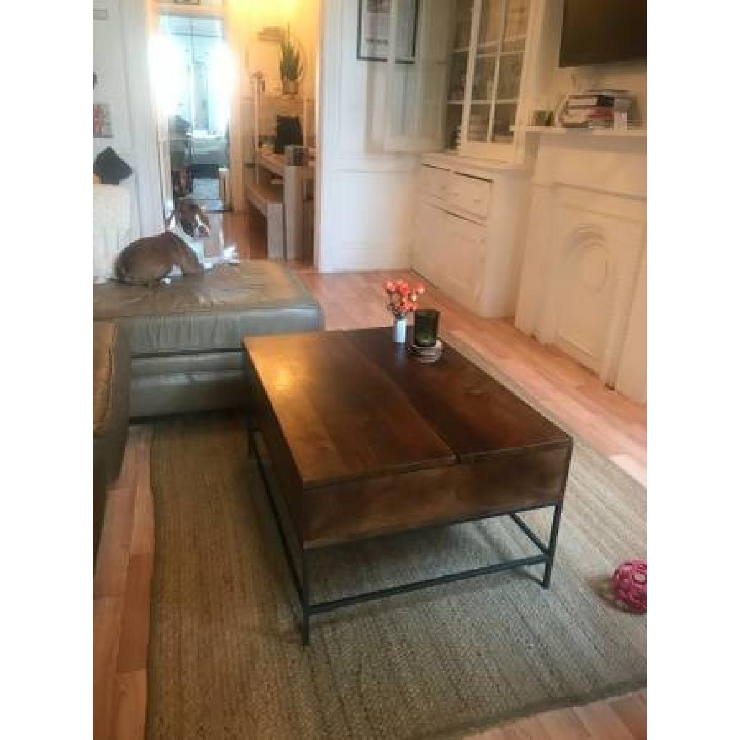 West Elm Industrial Storage Coffee Table in Cafe - image-1