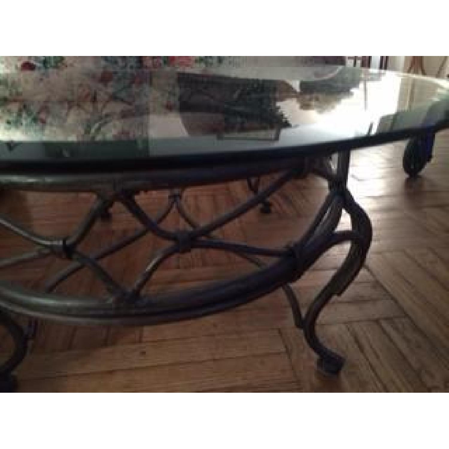 Pier 1 Glass Top Coffee Table - image-1