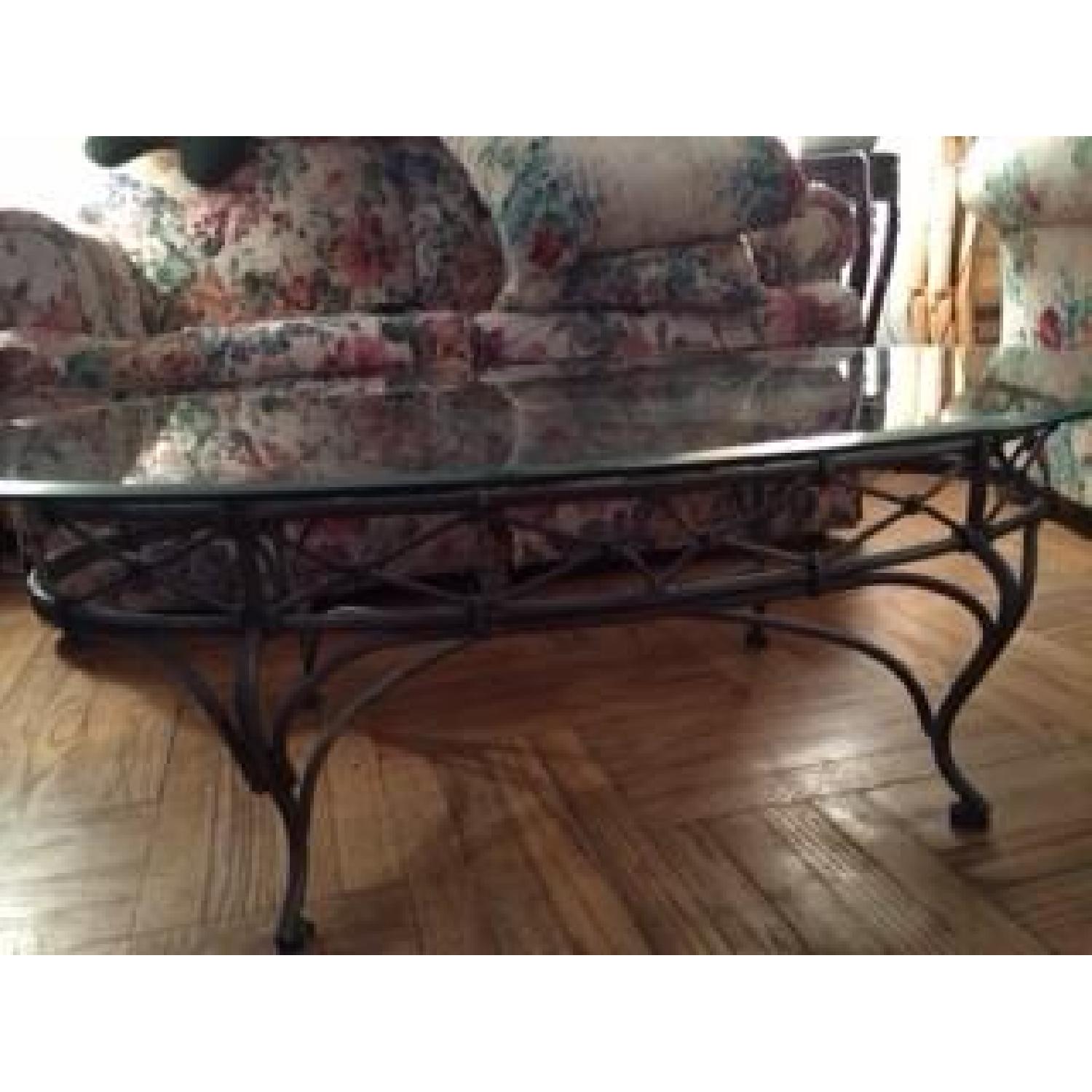 Pier 1 Glass Top Coffee Table - image-3