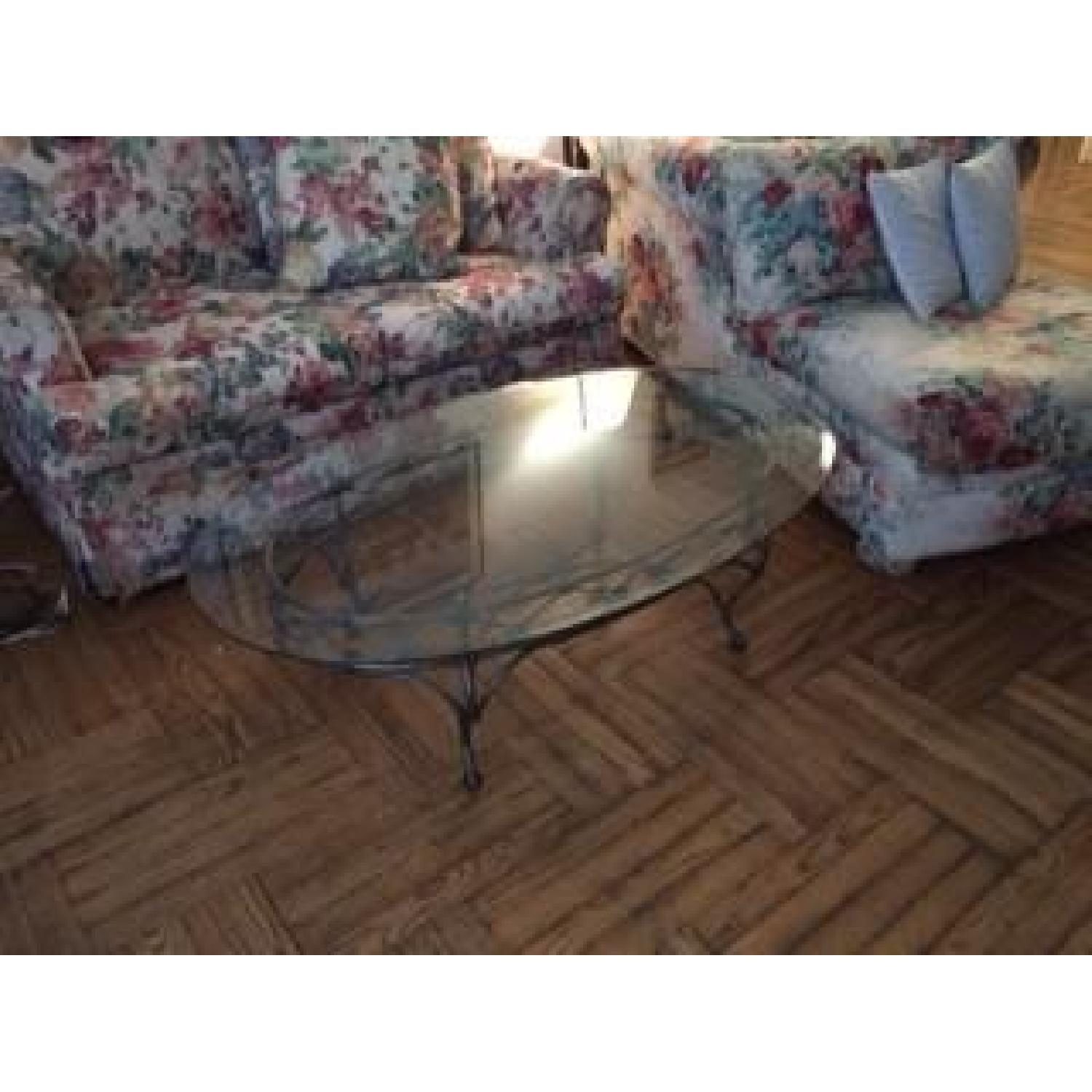 Pier 1 Glass Top Coffee Table - image-4