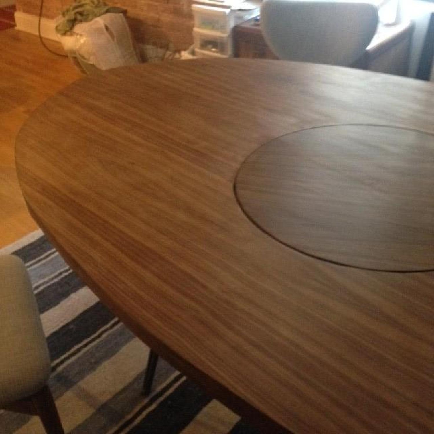 Custom Walnut Oval Table w/ Lazy Susan - image-2