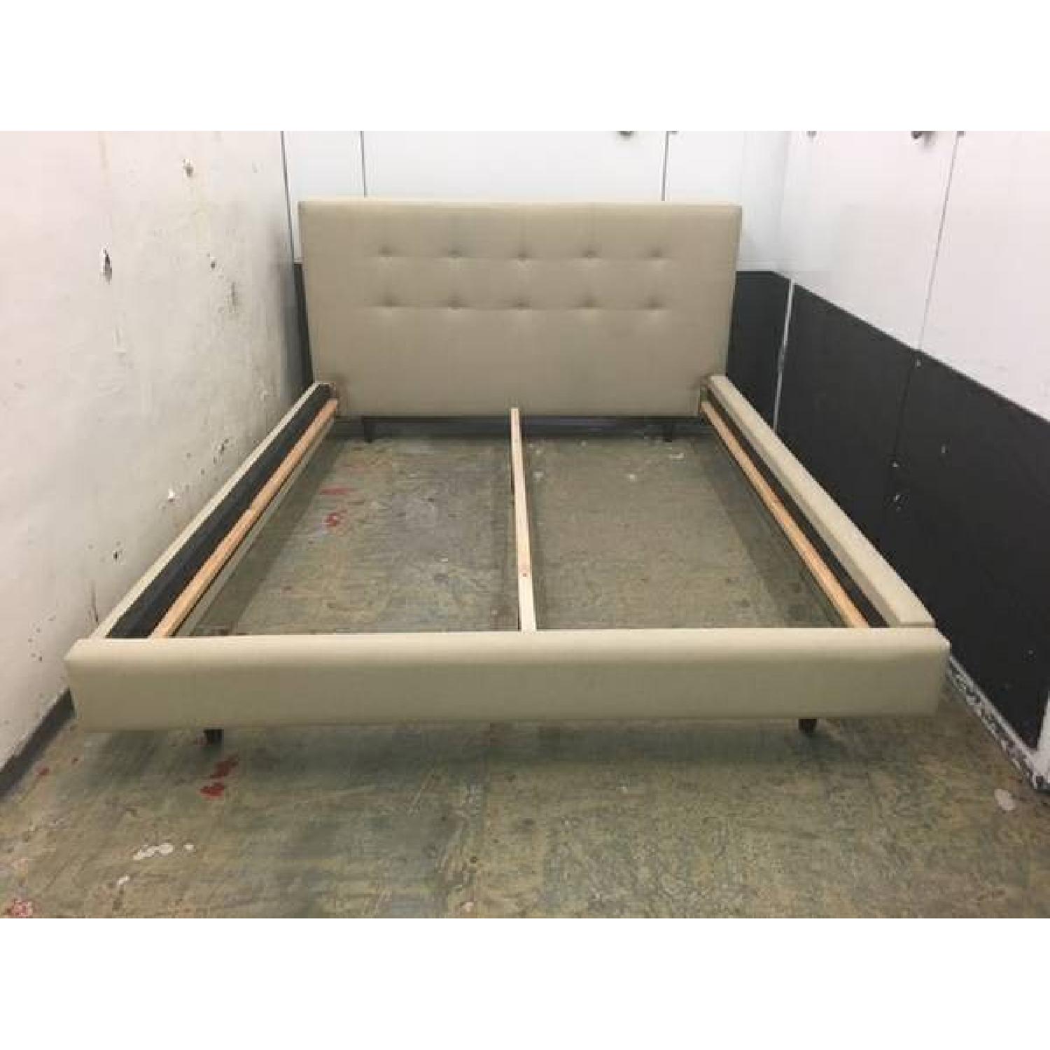 Crate & Barrel Upholstered Queen Bed & Cleo Chaise - image-1