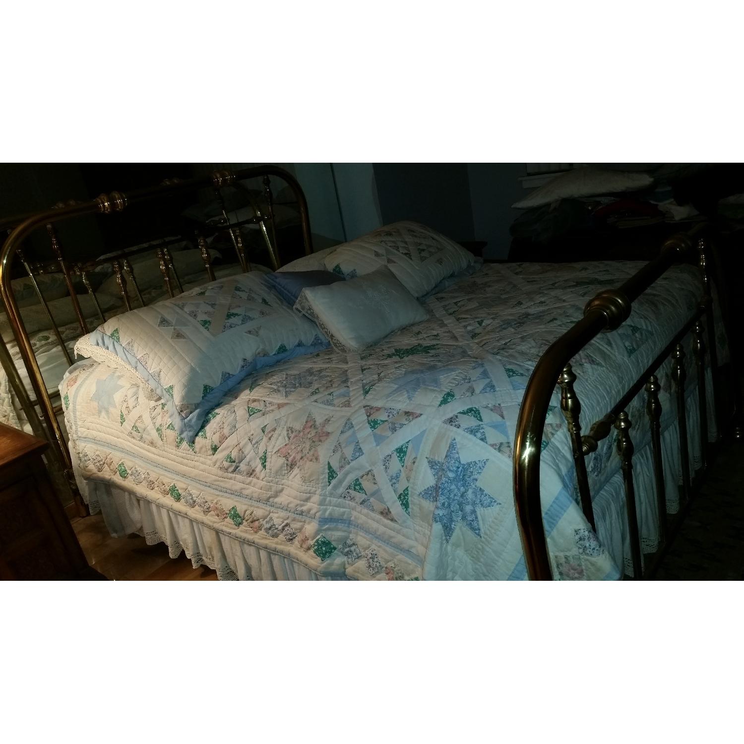 Oxford Antique Queen Size Brass Bed - image-1