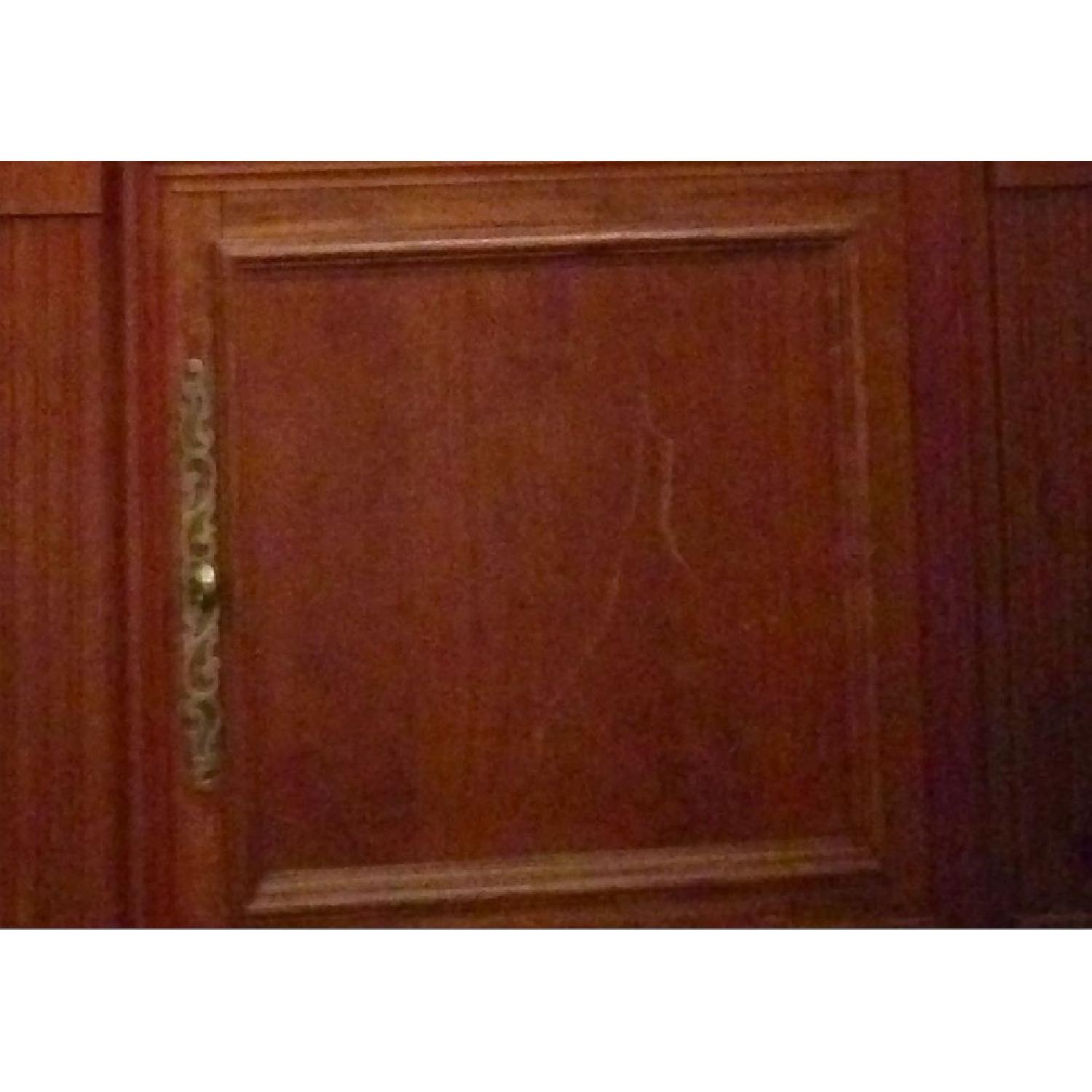 Solid Wood Bookcase w Adjustable Shelves & Built-In Cabinets - image-5