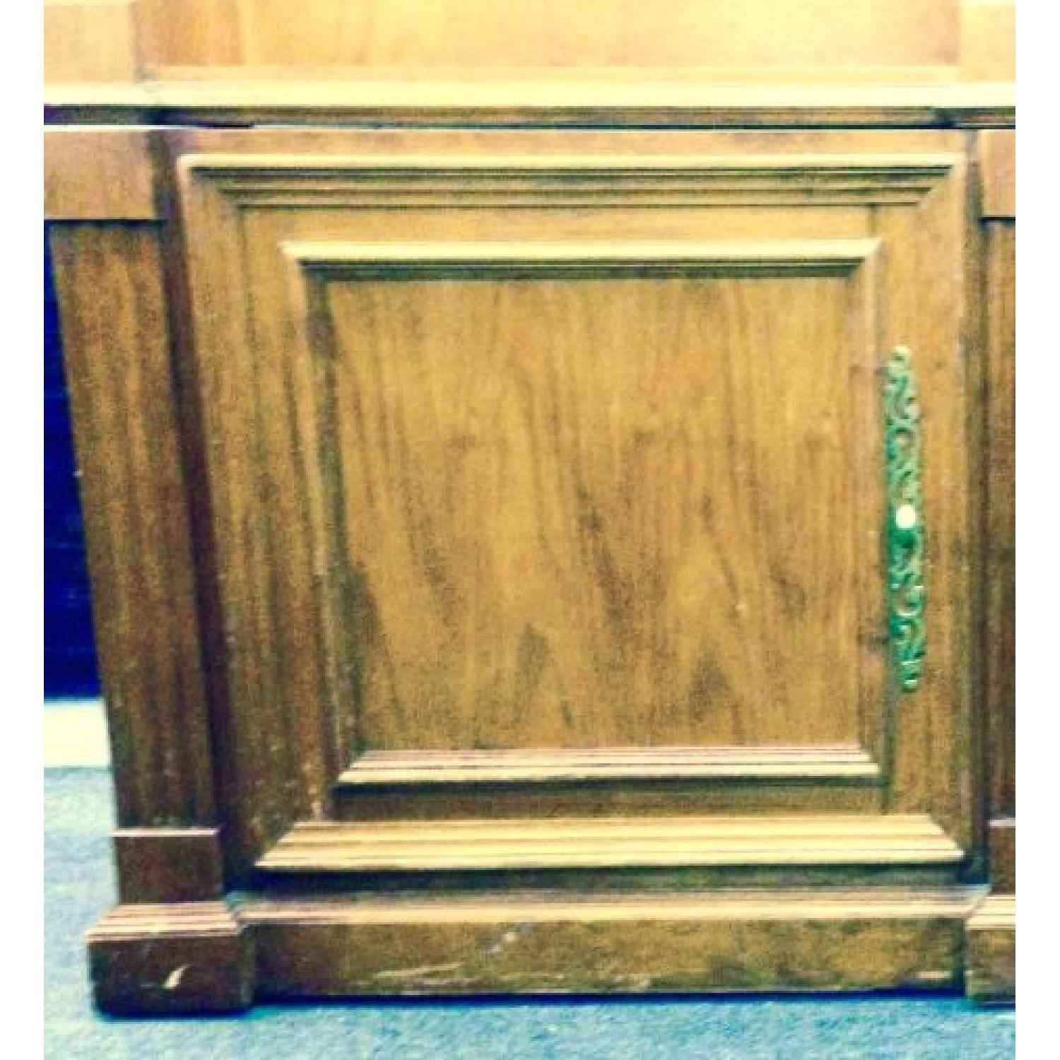 Solid Wood Bookcase w Adjustable Shelves & Built-In Cabinets - image-6