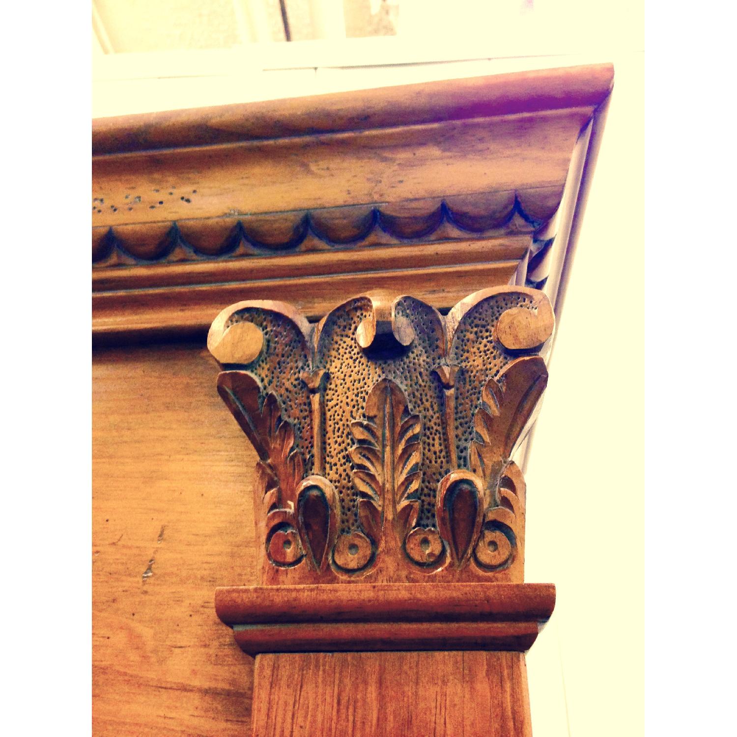 Solid Wood Bookcase w Adjustable Shelves & Built-In Cabinets - image-8