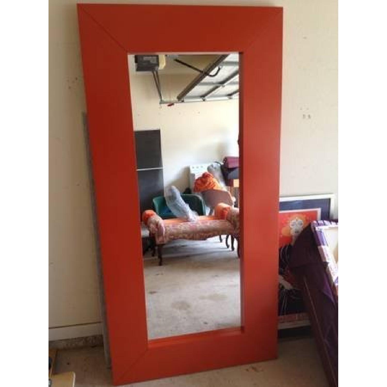 Ikea Large Orange Mirror - AptDeco
