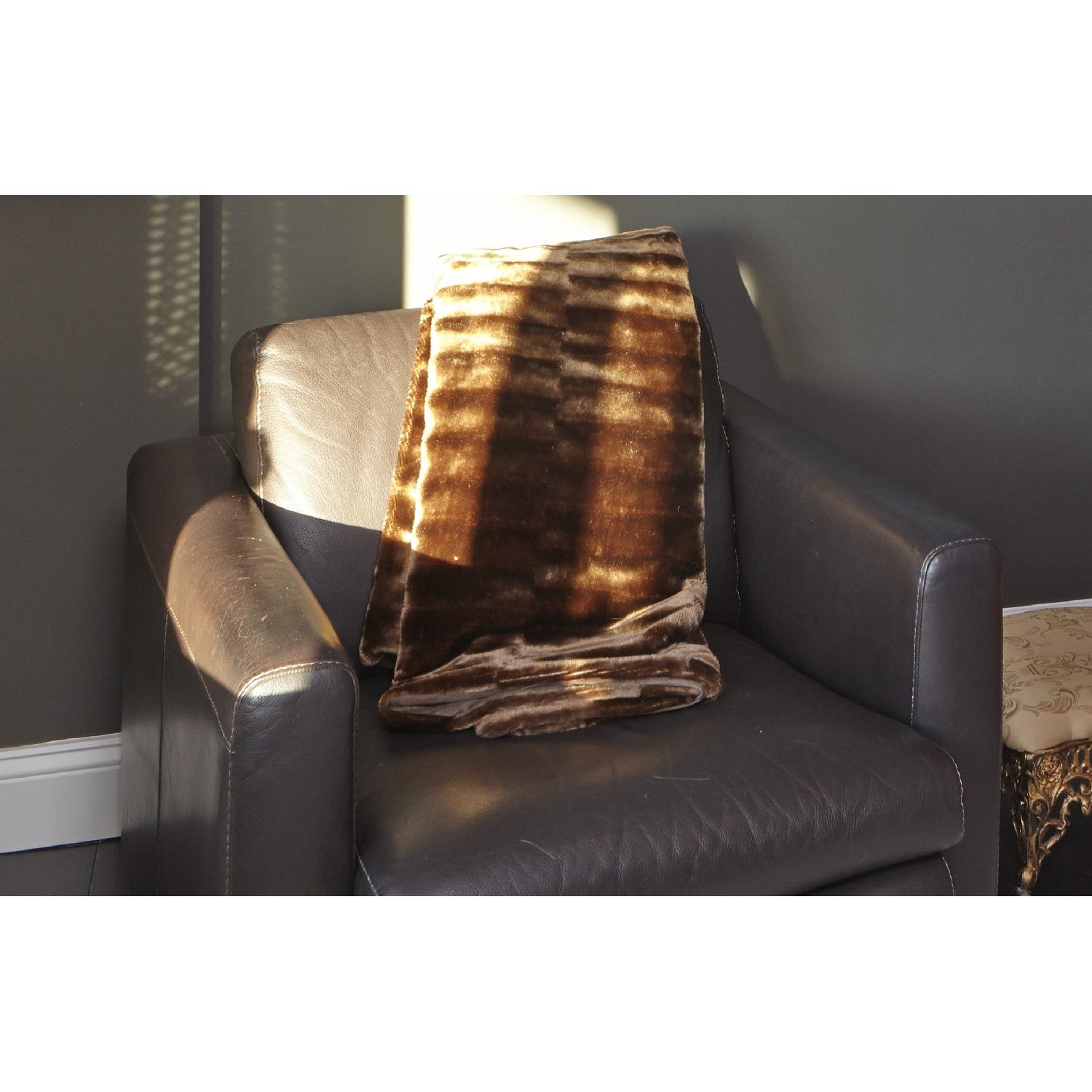 Calia Italia Leather Swivel Club Chair - image-1