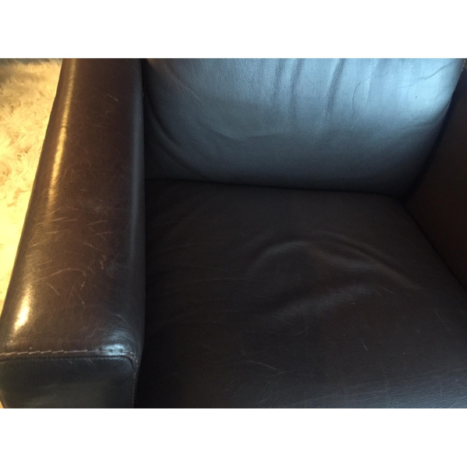 Calia Italia Leather Swivel Club Chair - image-4