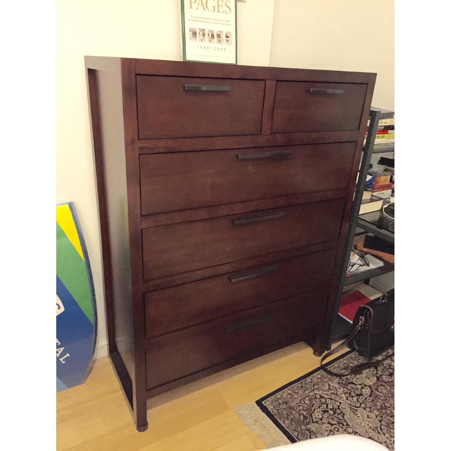 Macy's Tribeca Mocha Mahogany 6 Drawer Bedroom Dresser - image-1