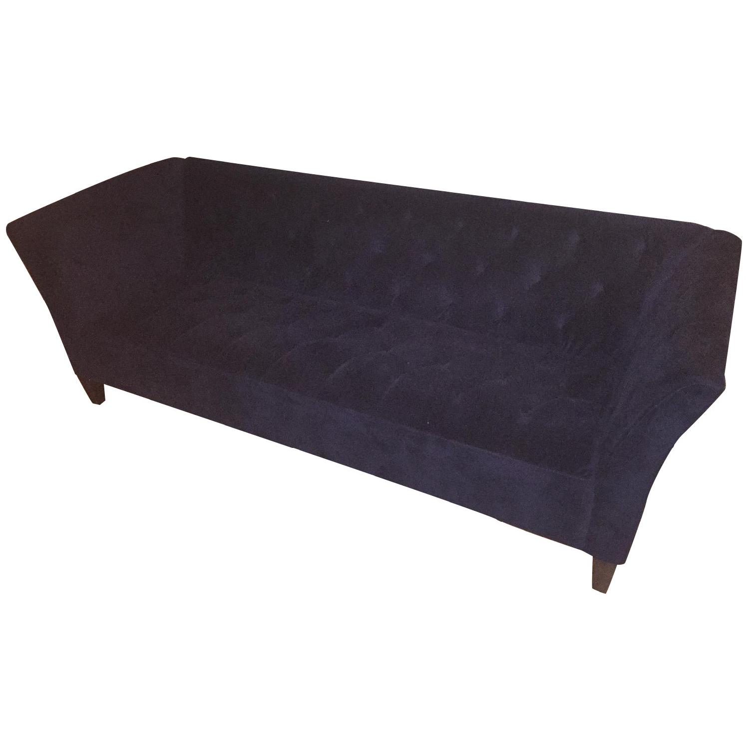 Macy's Blue Velvet Tufted Couch AptDeco