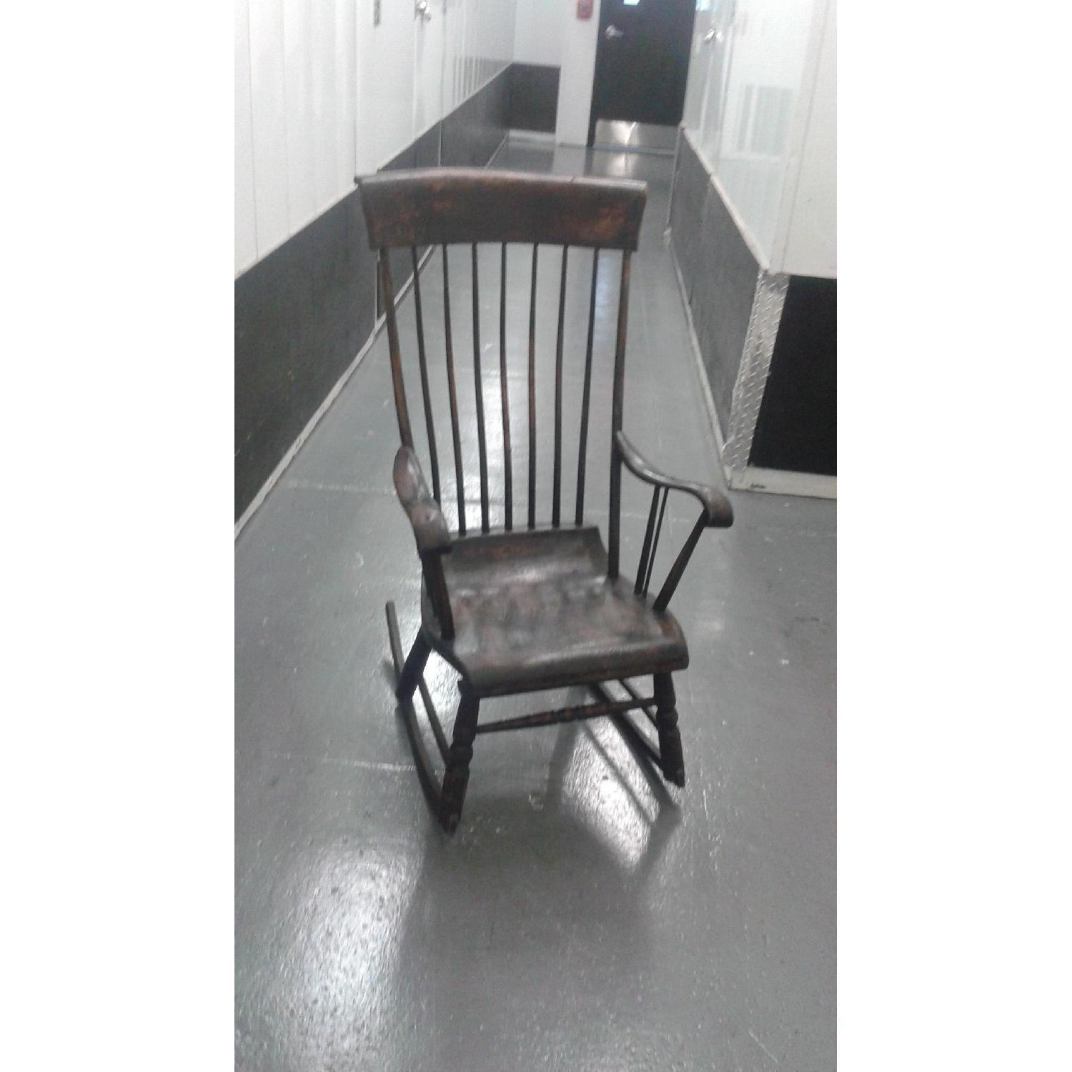 Antique 1820-1840 Boston Windsor Birdcage Rocking Chair - image-1