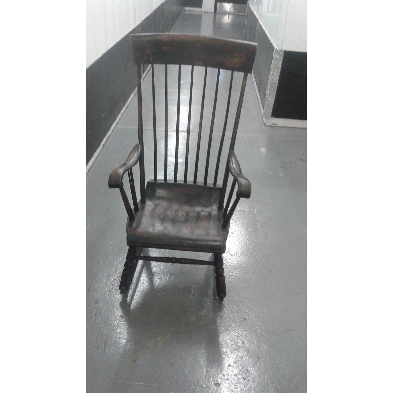 Antique 1820-1840 Boston Windsor Birdcage Rocking Chair - image-3