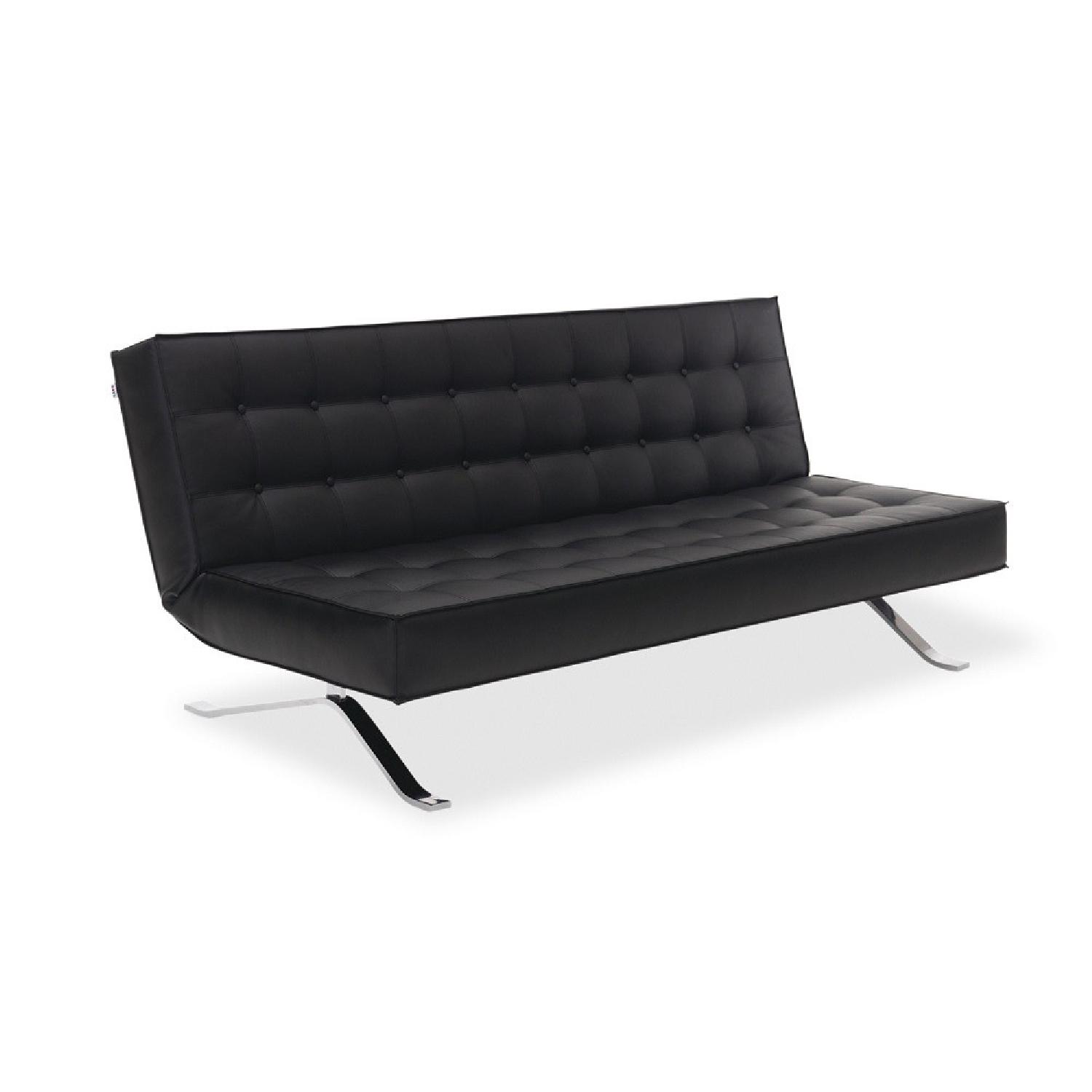 The Smart Sofa Black Leather Sofa Bed - image-1