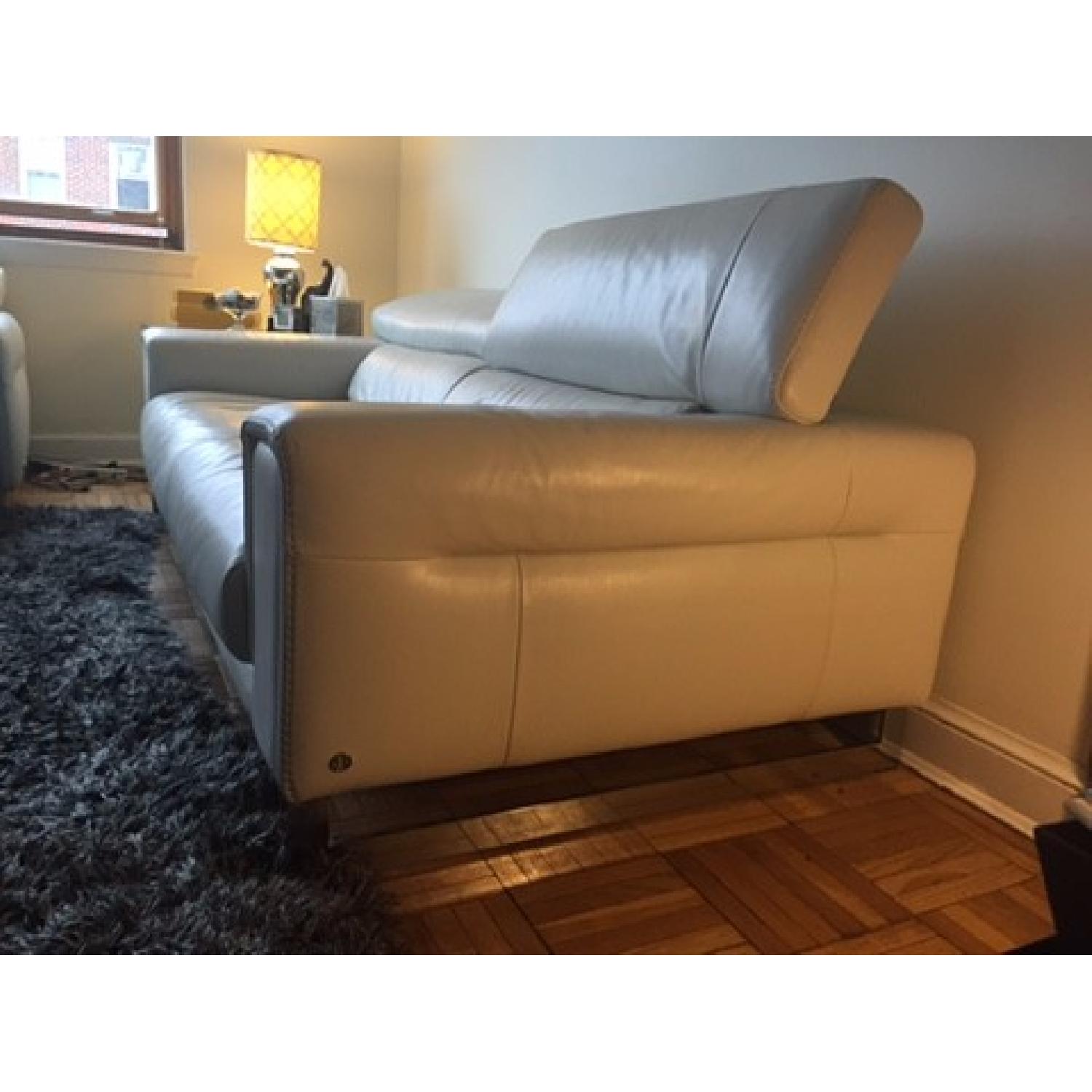 Natuzzi Italian Leather Sofa + Arm Chair - image-2