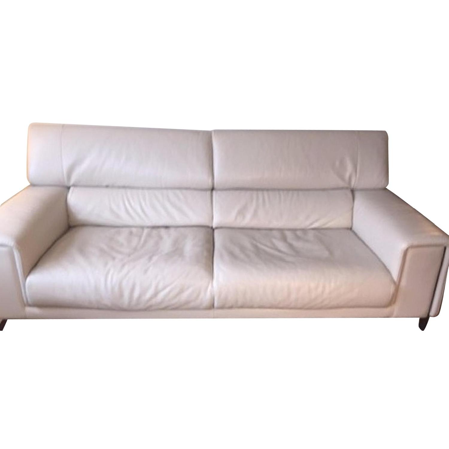 Natuzzi Italian Leather Sofa + Arm Chair - image-0