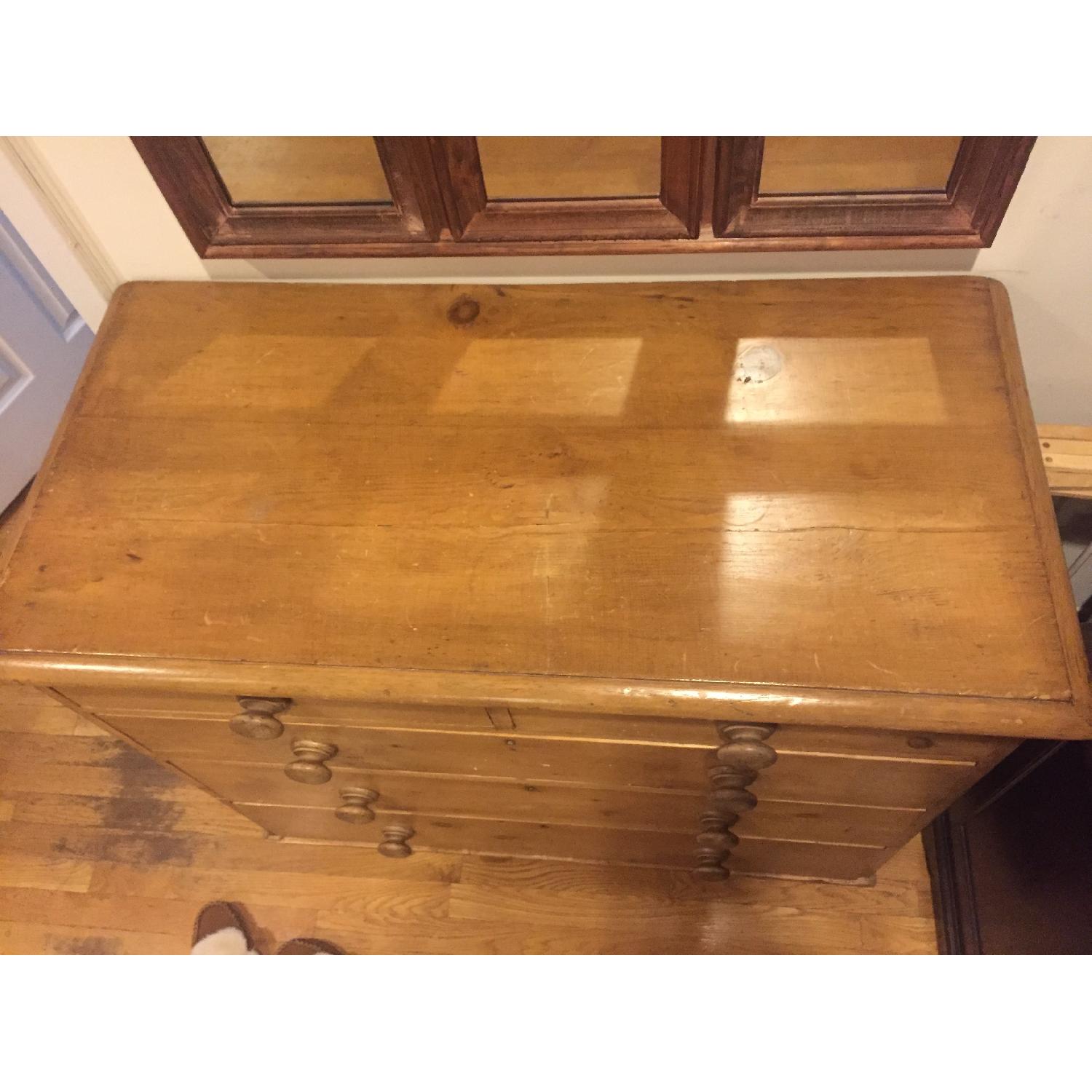 Antique English Pine 5 Drawer Dresser - image-3
