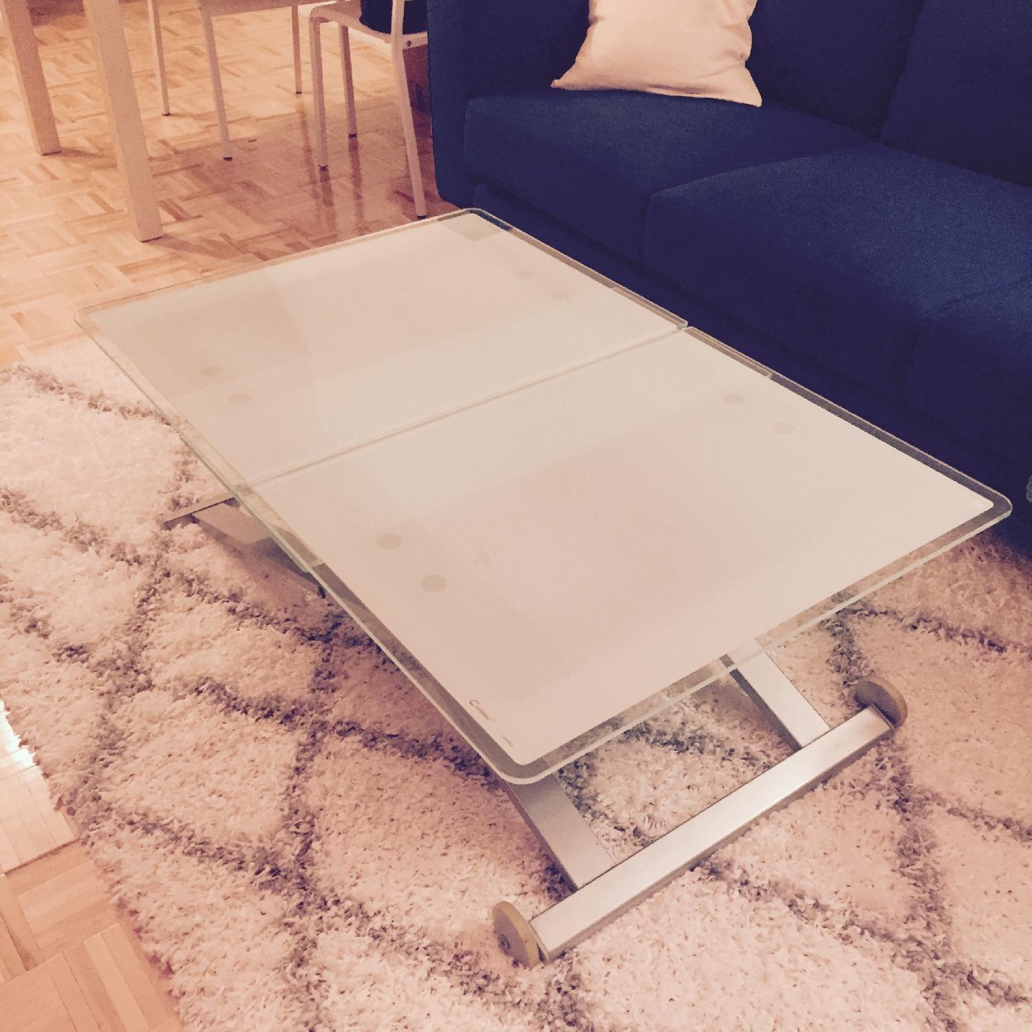 Calligaris Italian Glass Extendable Dining Table - image-3