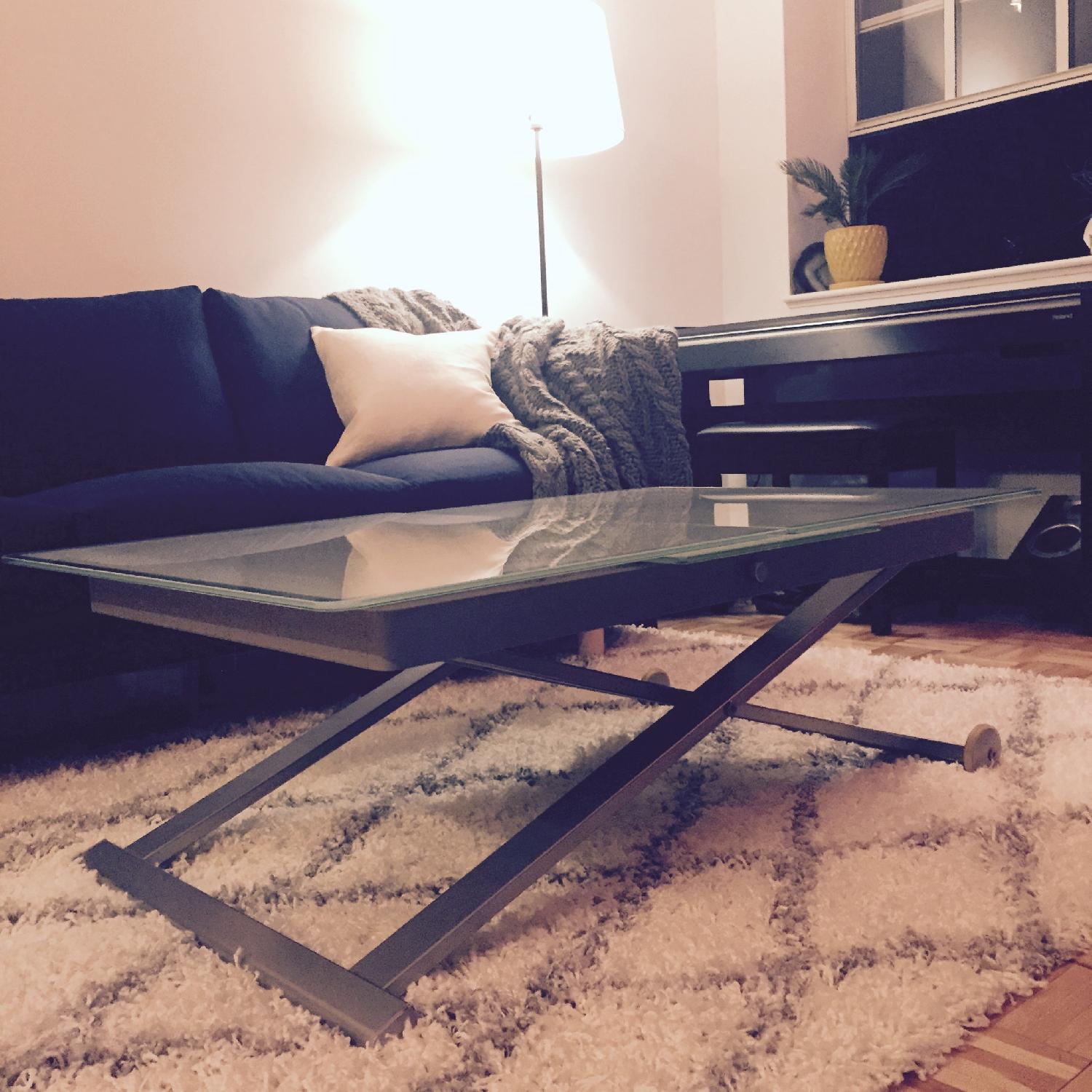 Calligaris Italian Glass Extendable Dining Table - image-5