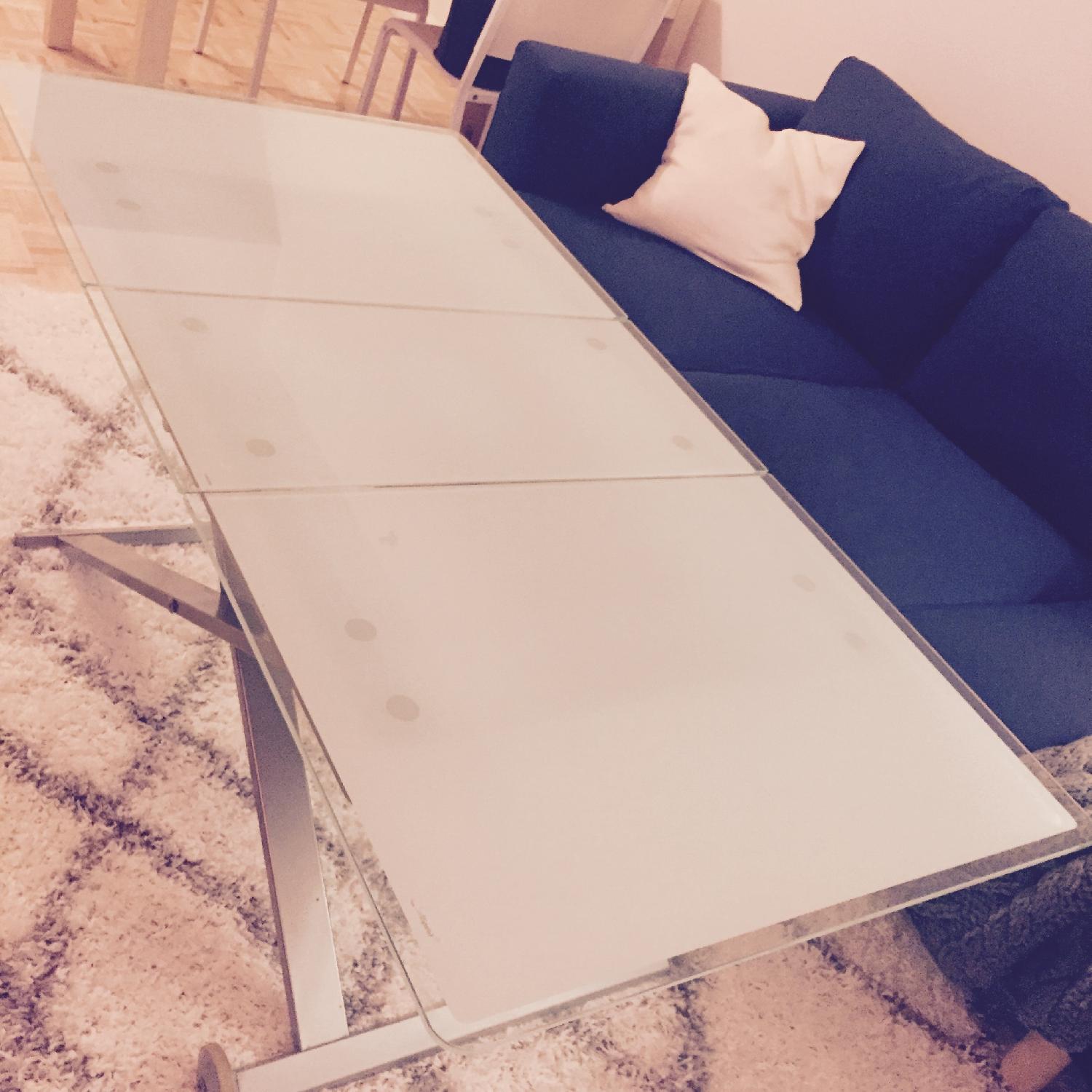 Calligaris Italian Glass Extendable Dining Table AptDeco