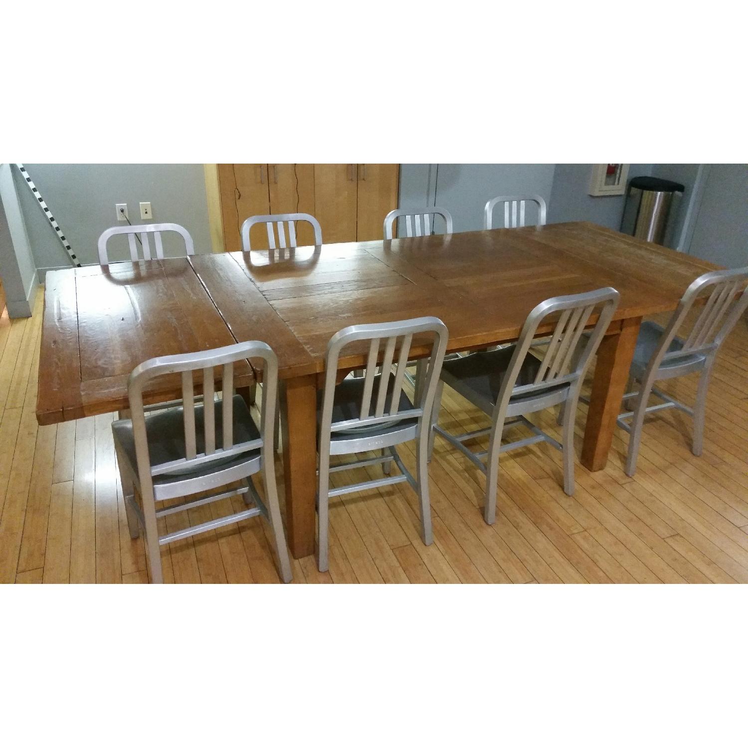 Picture of Reclaimed Oak Wood Extension Dining Table - AptDeco