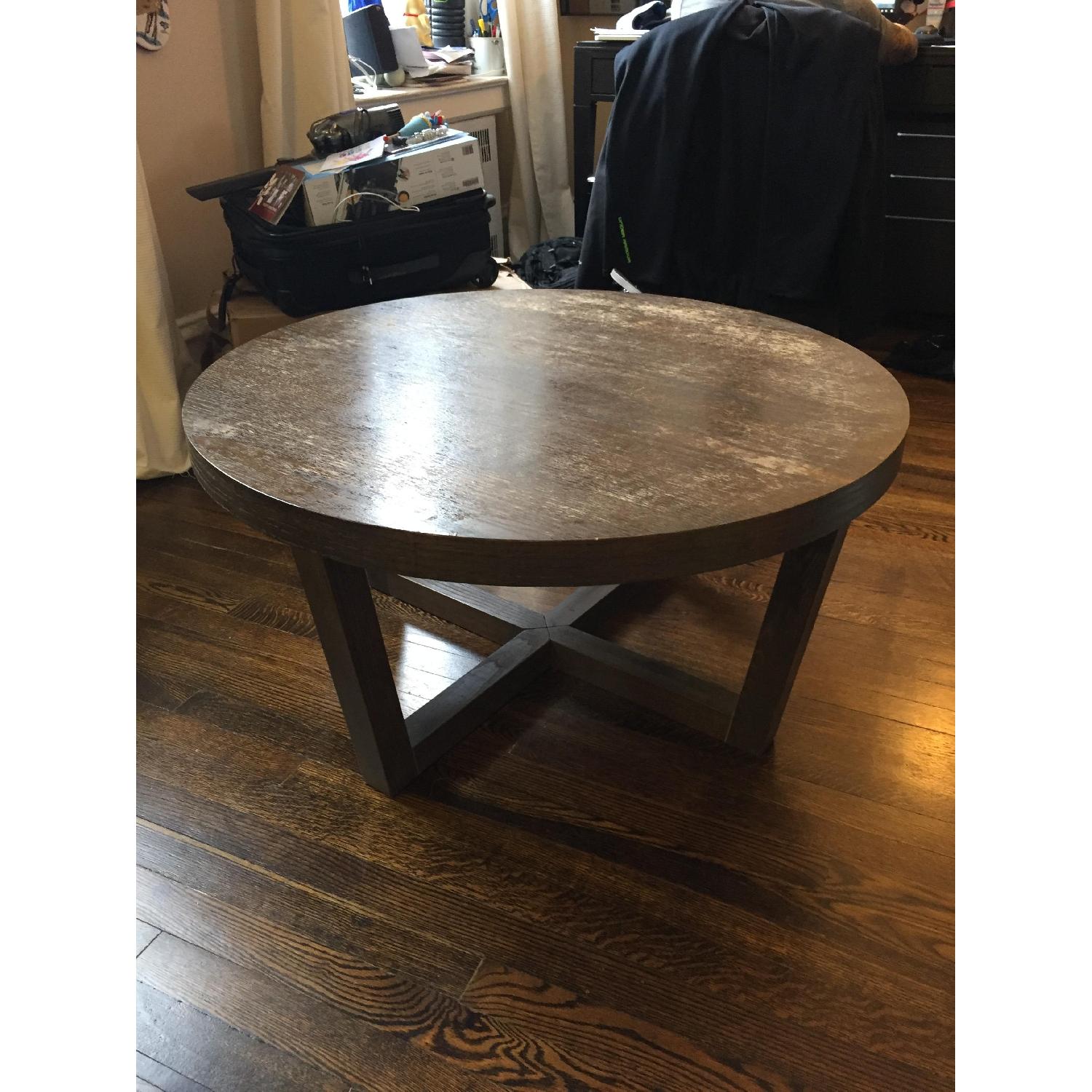 West Elm Wood Round Coffee Table - image-1