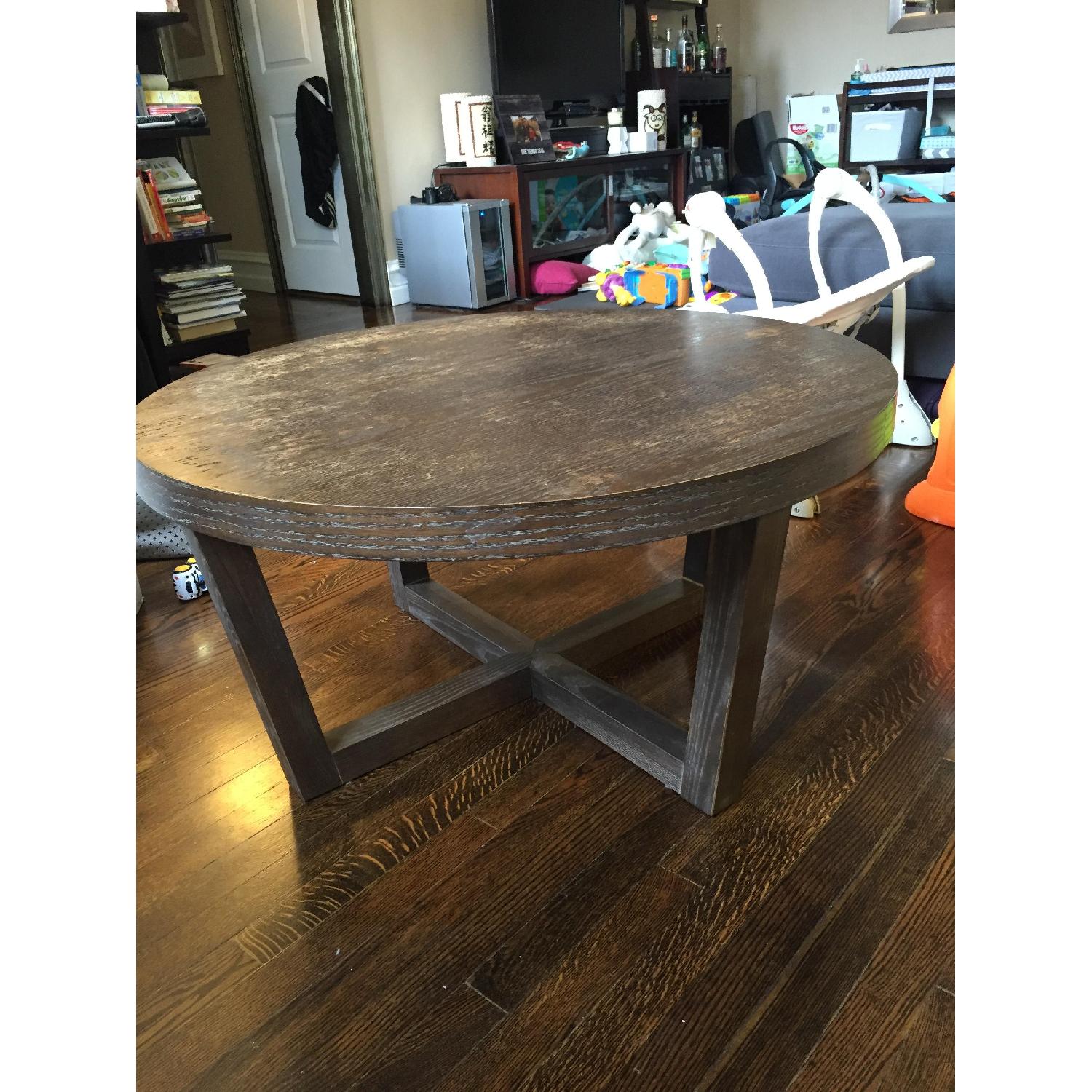 West Elm Wood Round Coffee Table - image-3