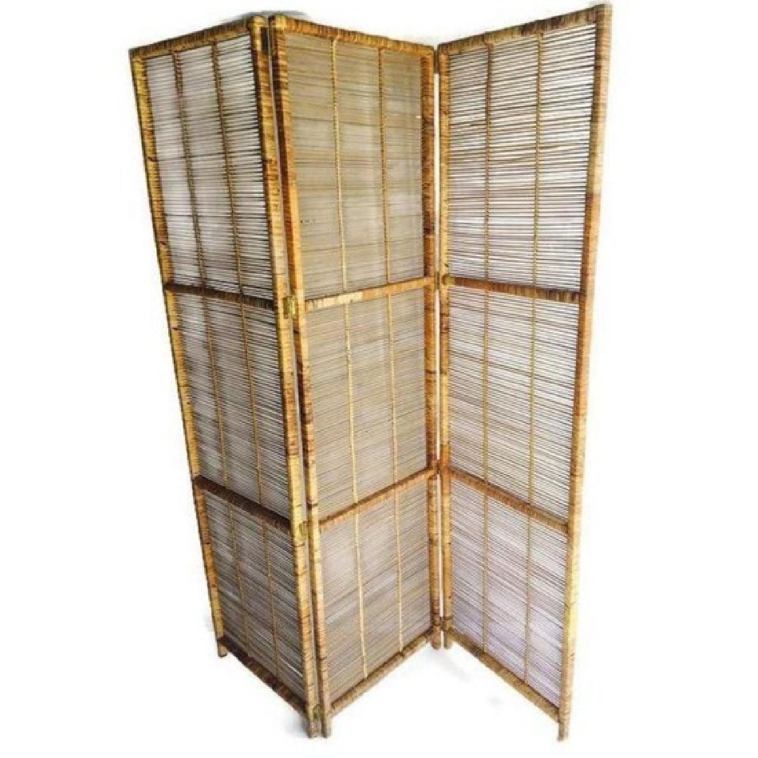 Vintage Bamboo & Rattan Room Divider AptDeco