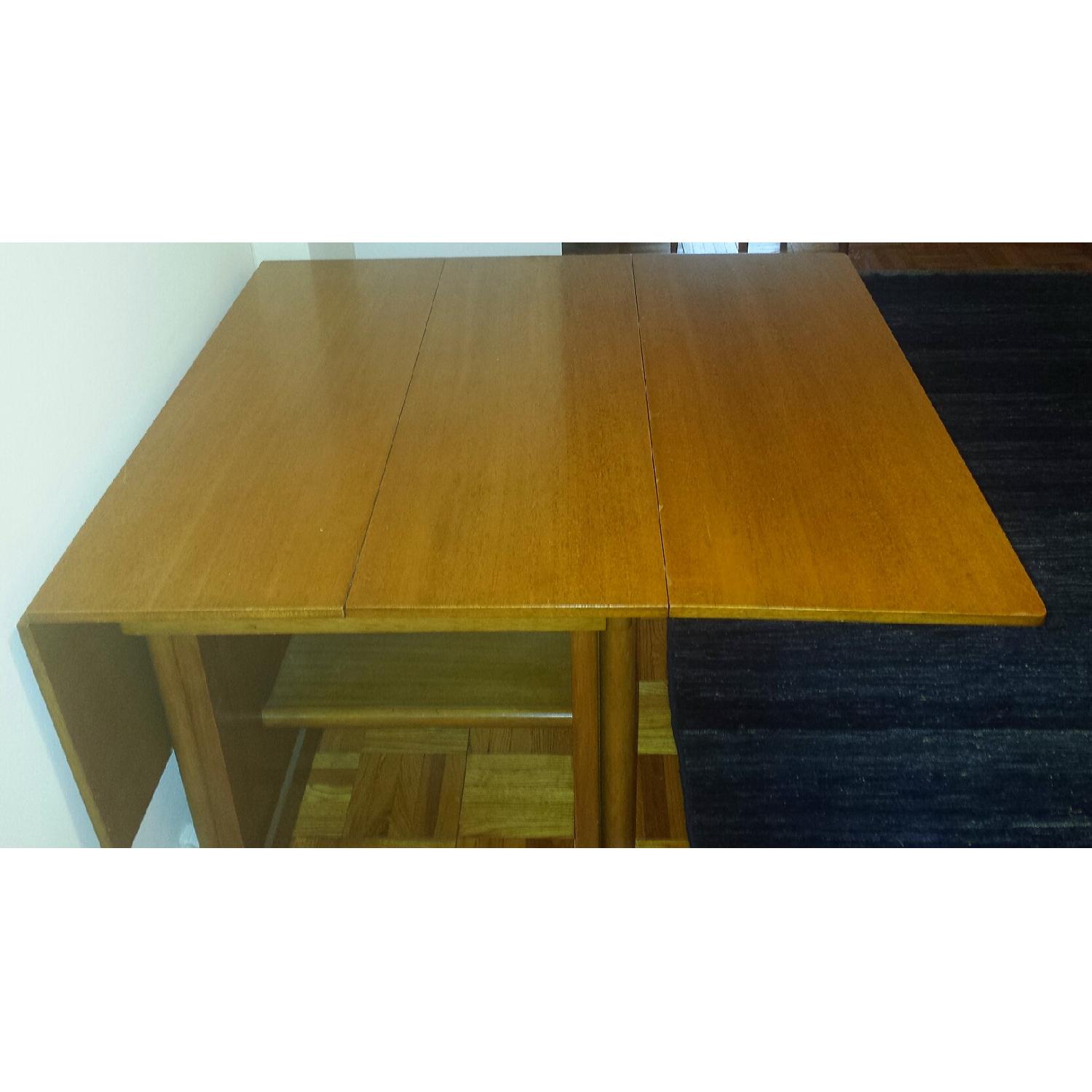 Adjustable Wood Table w/ 5 Extra Leaves - image-6