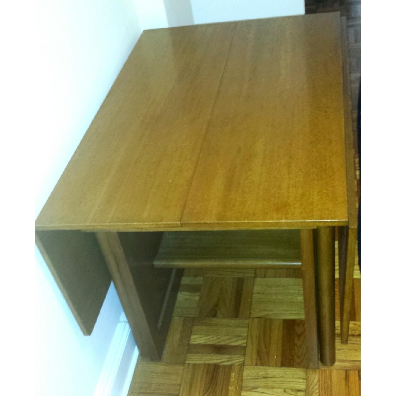 Adjustable Wood Table w/ 5 Extra Leaves - image-9