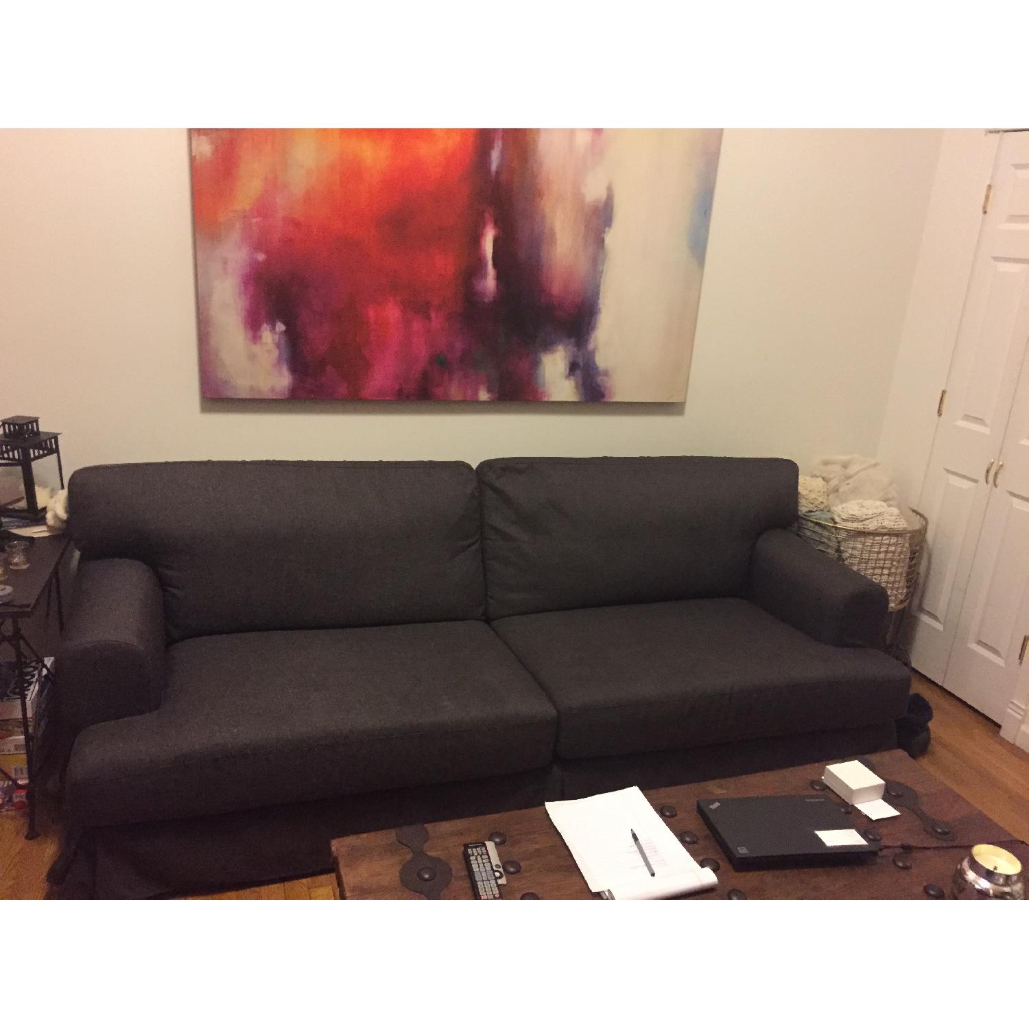 Ikea Hovas Charcoal Gray Deep Cushion Sofa Aptdeco