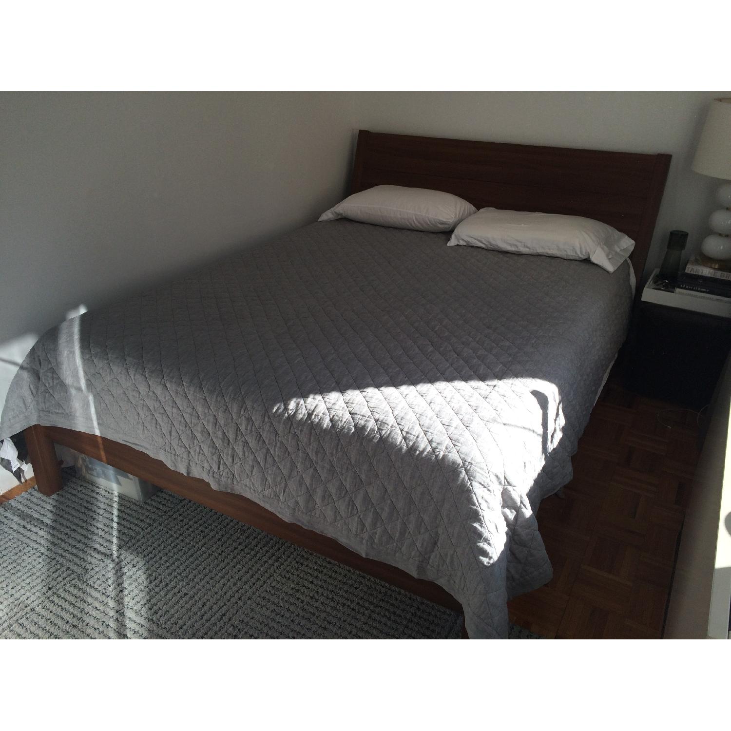 Ikea Nyvoll Queen Size Bed Frame in Medium Brown - image-1