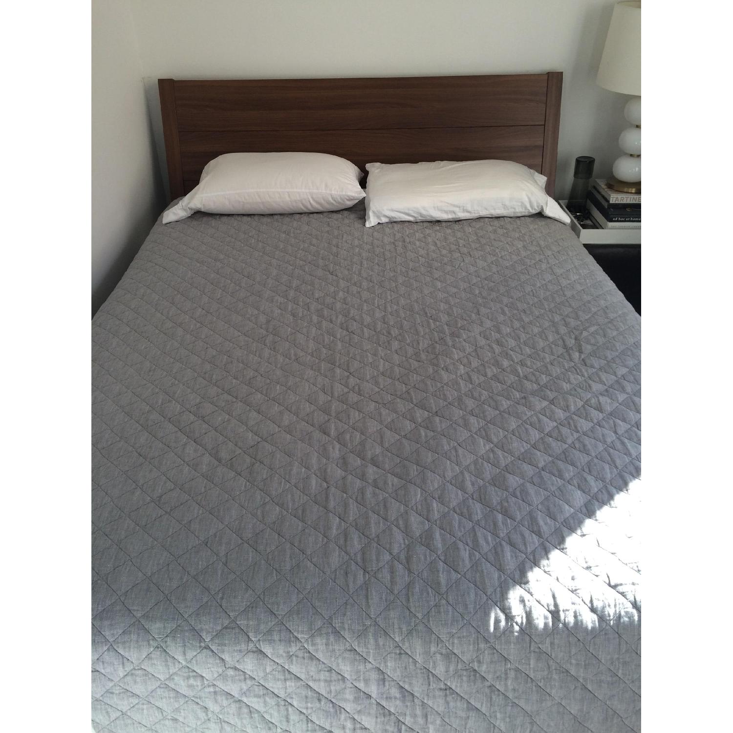 Ikea Nyvoll Queen Size Bed Frame in Medium Brown - image-4