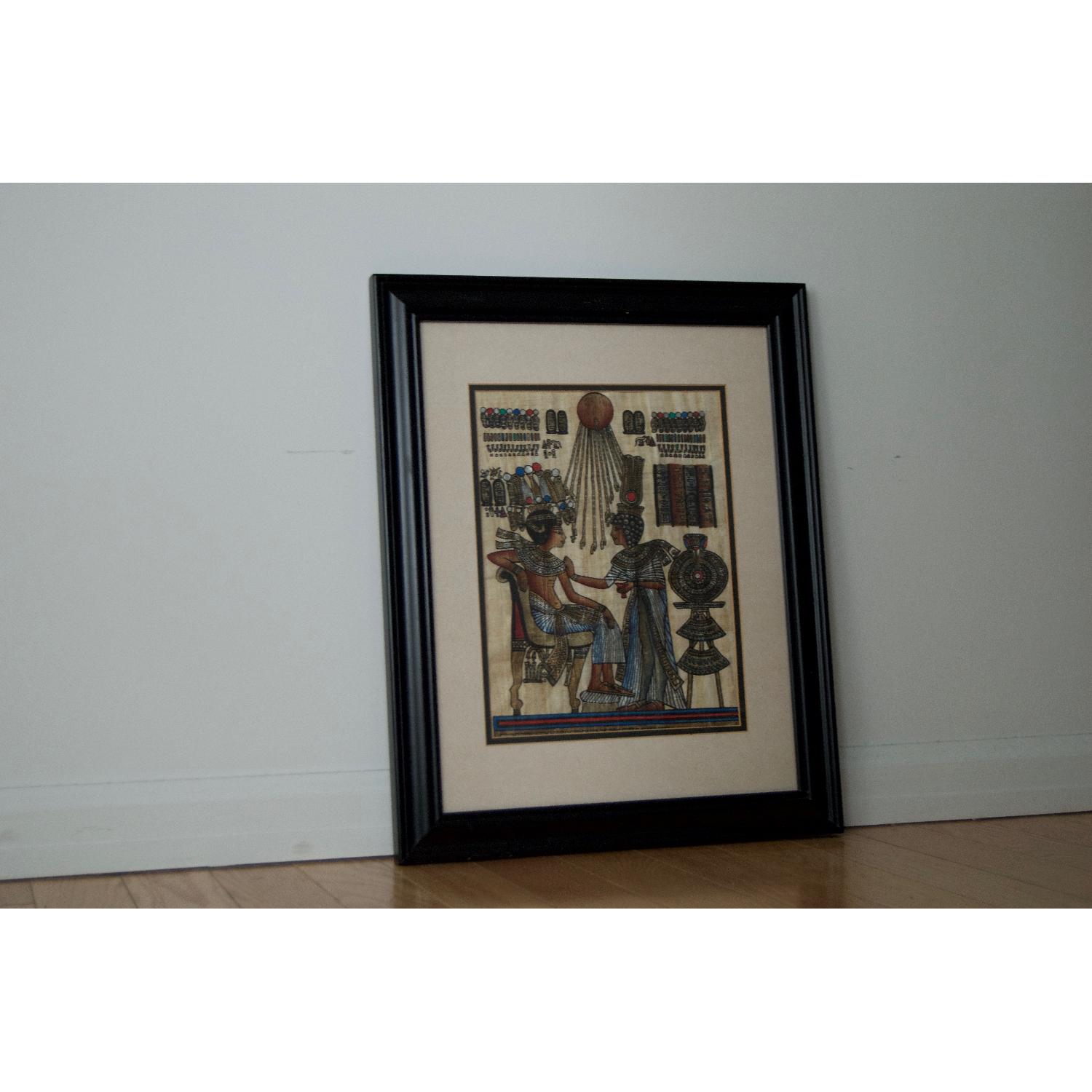 Egyptian Papyrus Images Matted In Black Frames - 3 Available - image-3