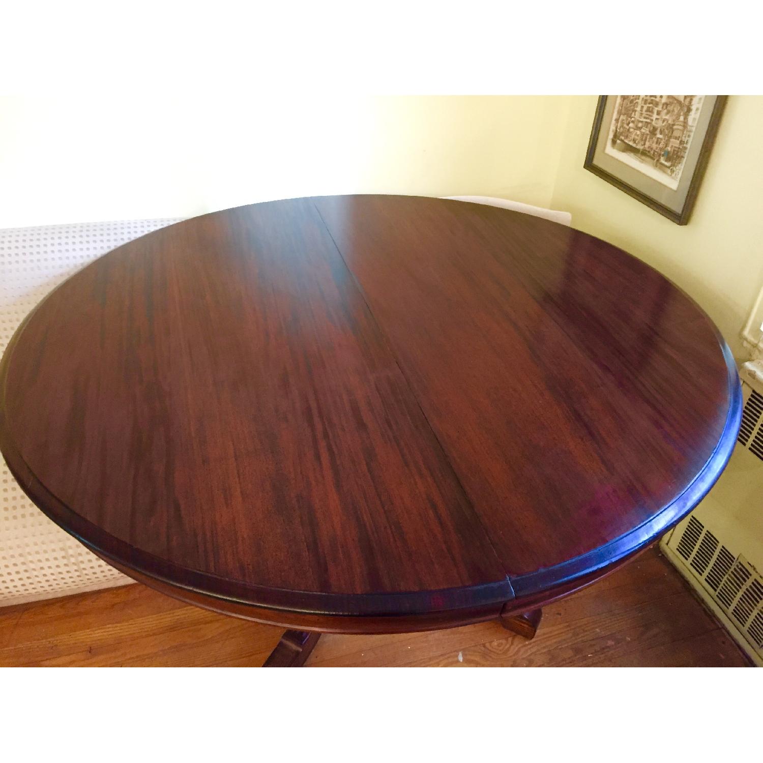 Cherry Mahogany Expandable Round Table - image-1