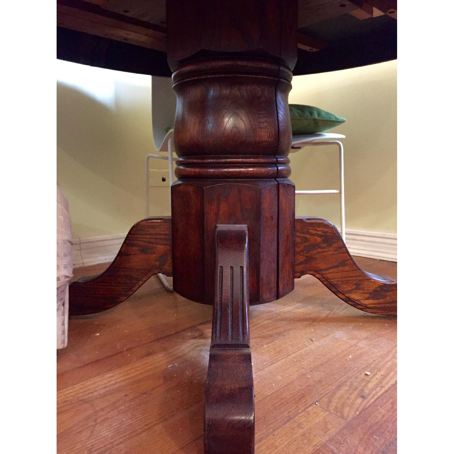 Cherry Mahogany Expandable Round Table - image-3