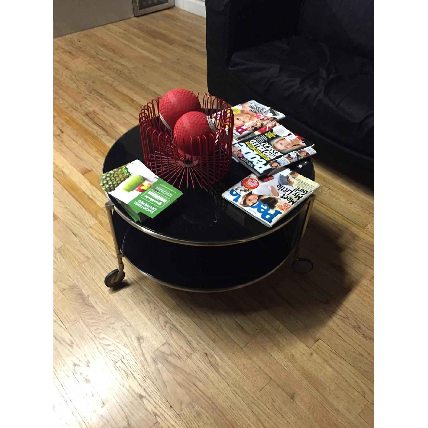 Ikea Black Glass Coffee Table - image-2