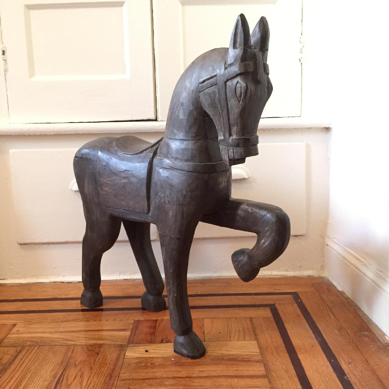 Restoration Hardware Hand-Carved Horse - image-1