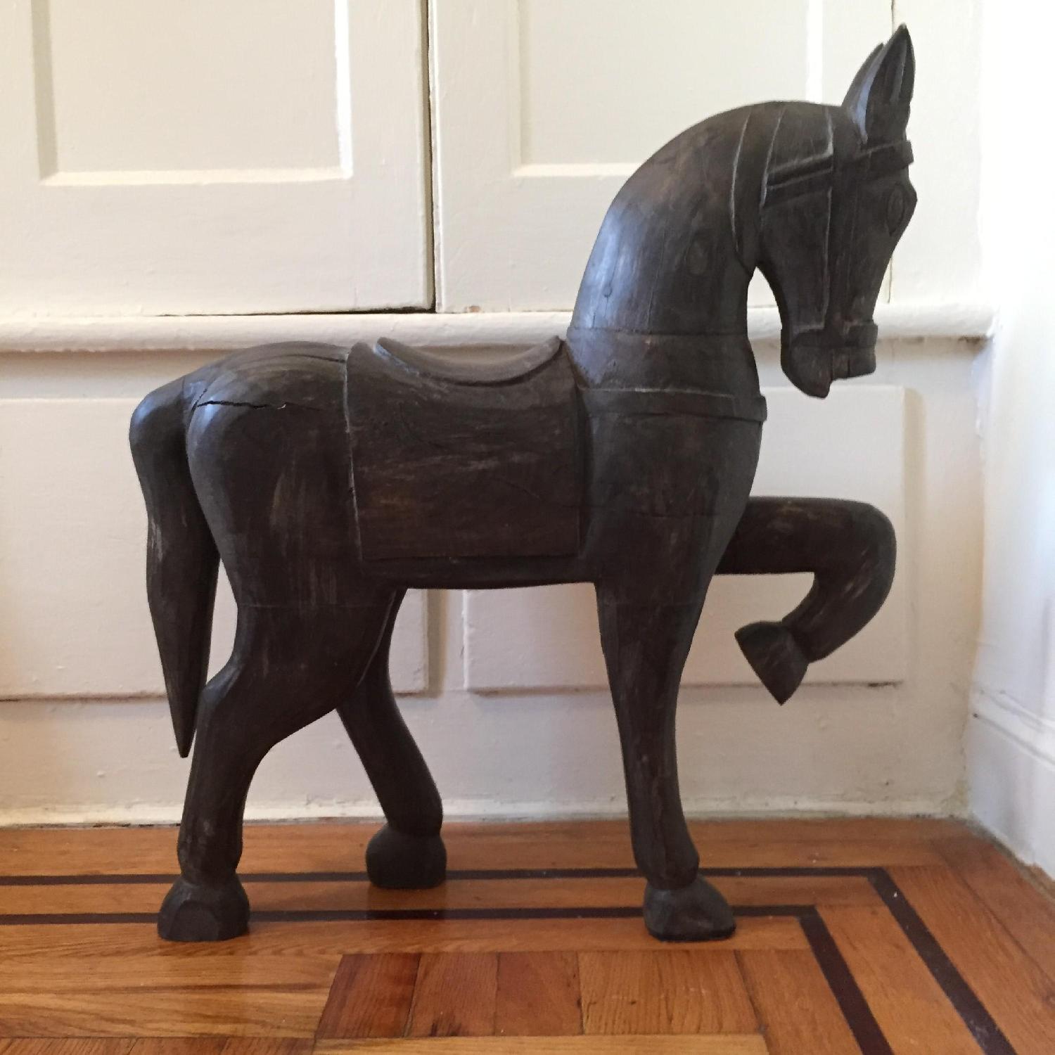 Restoration Hardware Hand-Carved Horse - image-2