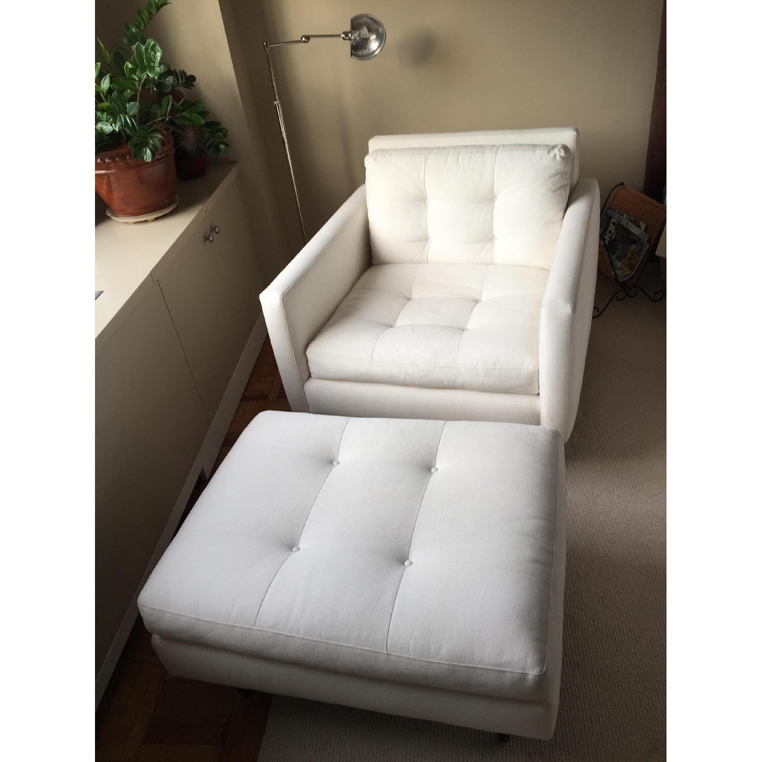Crate & Barrel Petrie Chair & Ottoman - image-2