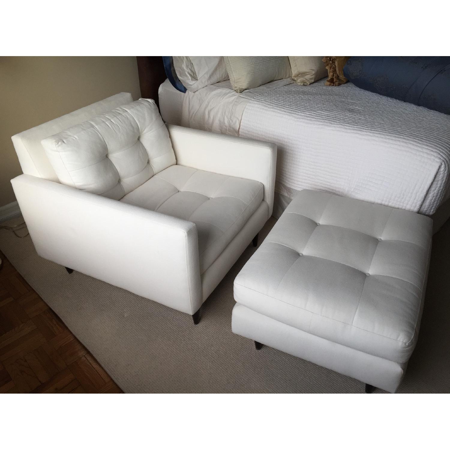 Crate & Barrel Petrie Chair & Ottoman - image-3