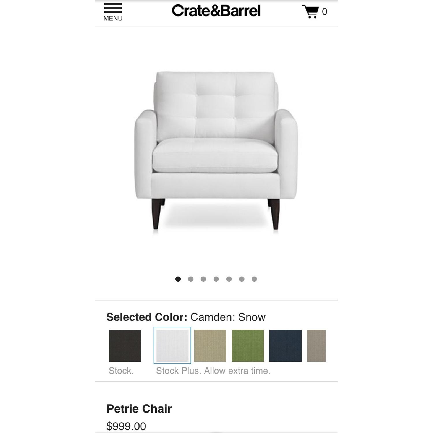 Crate & Barrel Petrie Chair & Ottoman - image-4